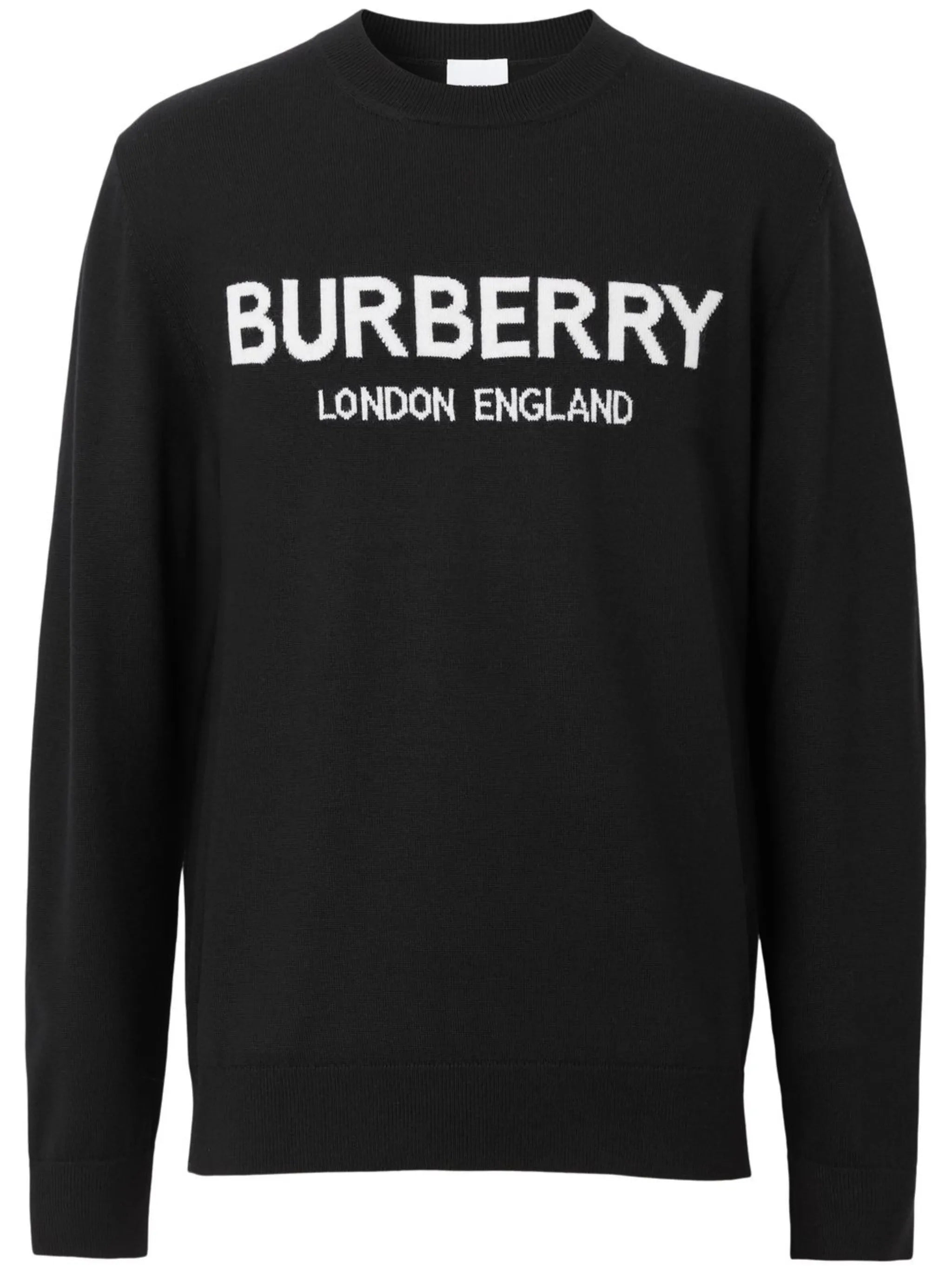 logo-intarsia wool jumper