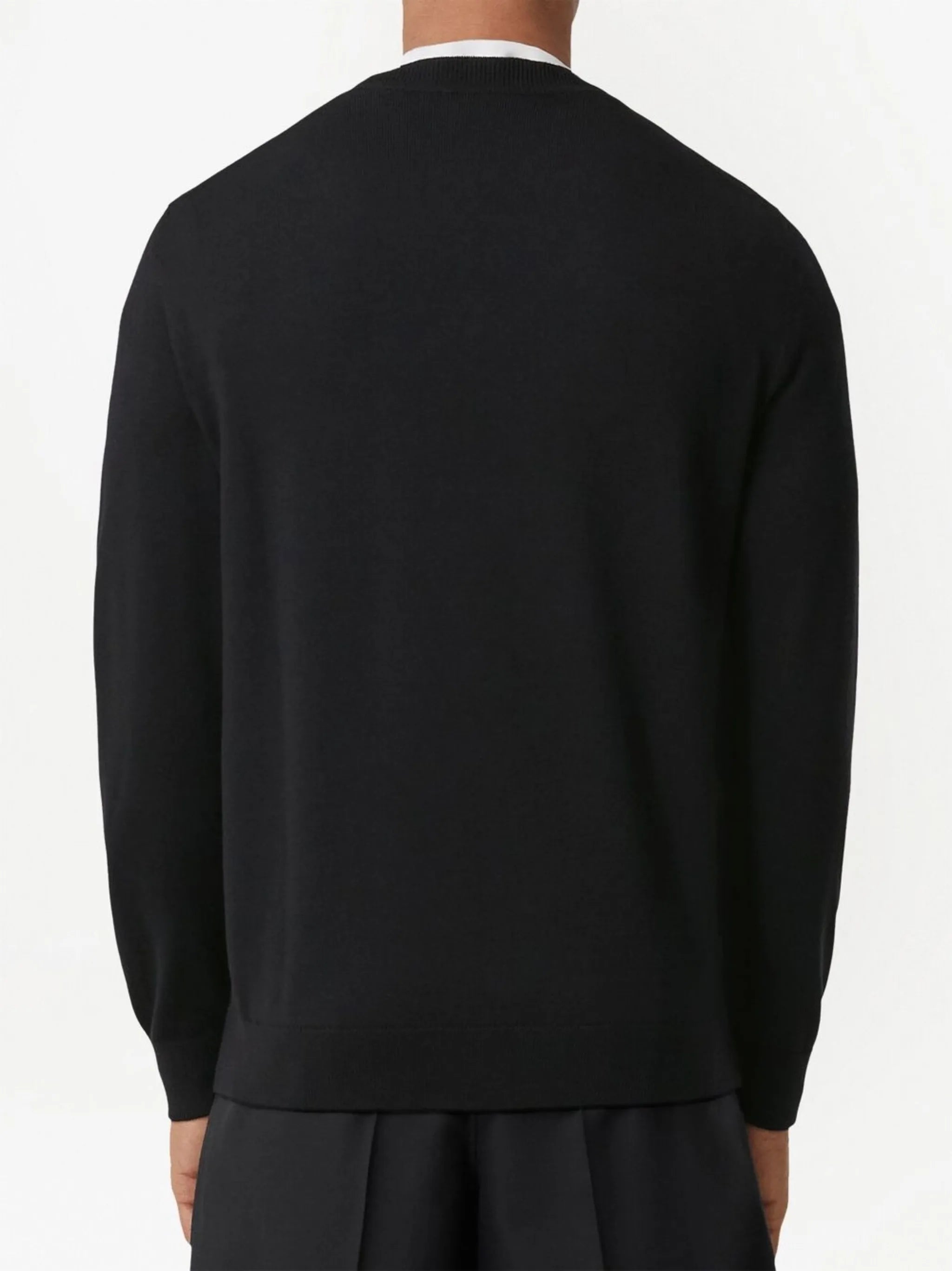 logo-intarsia wool jumper