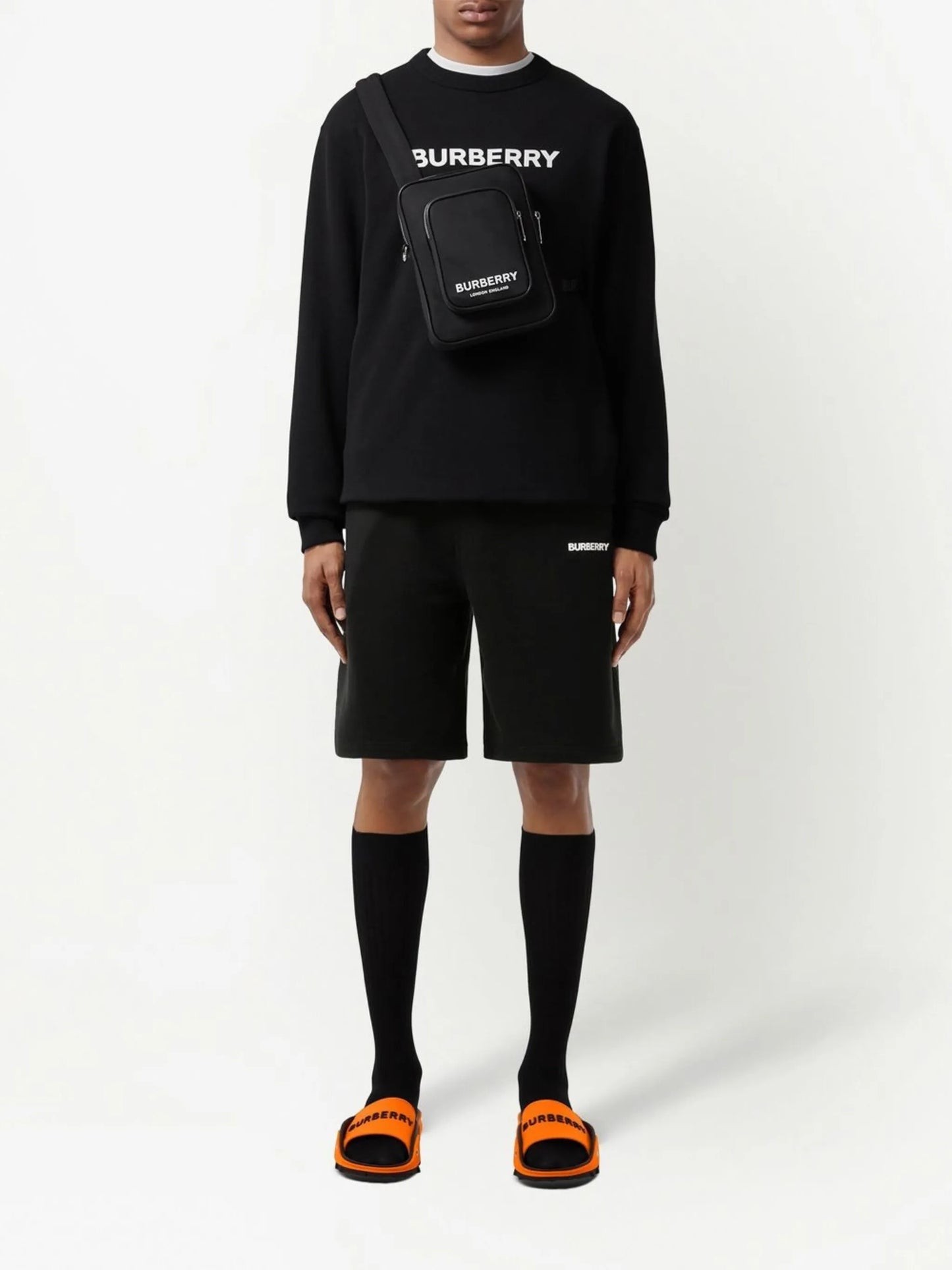 logo-print track shorts