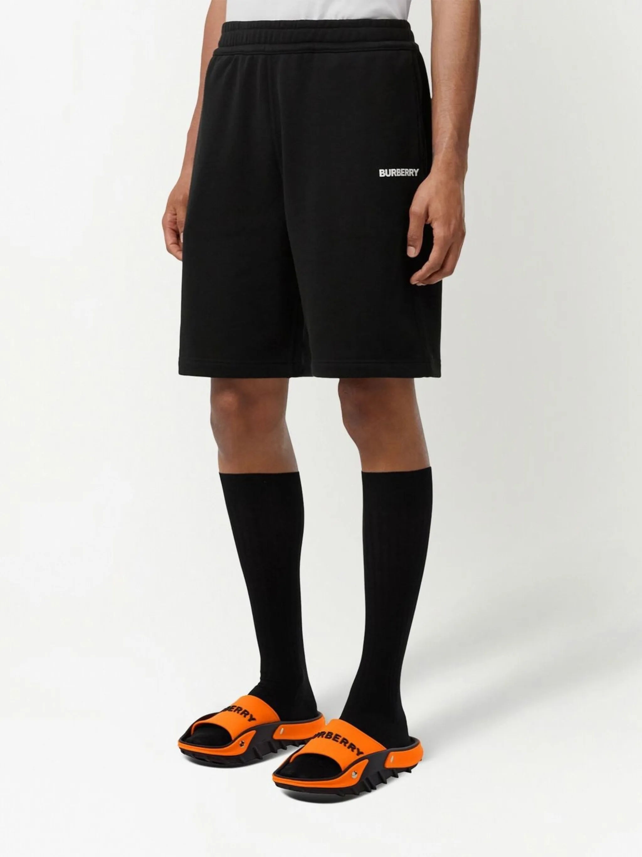logo-print track shorts