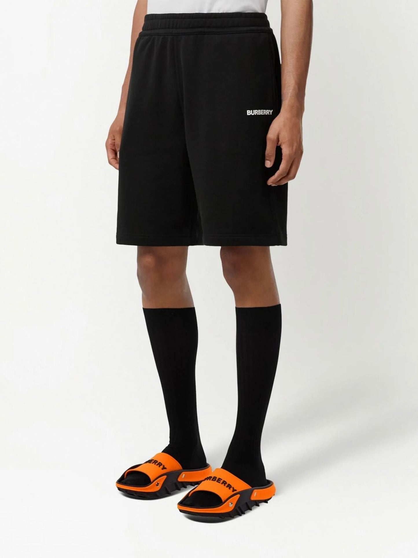 logo-print track shorts
