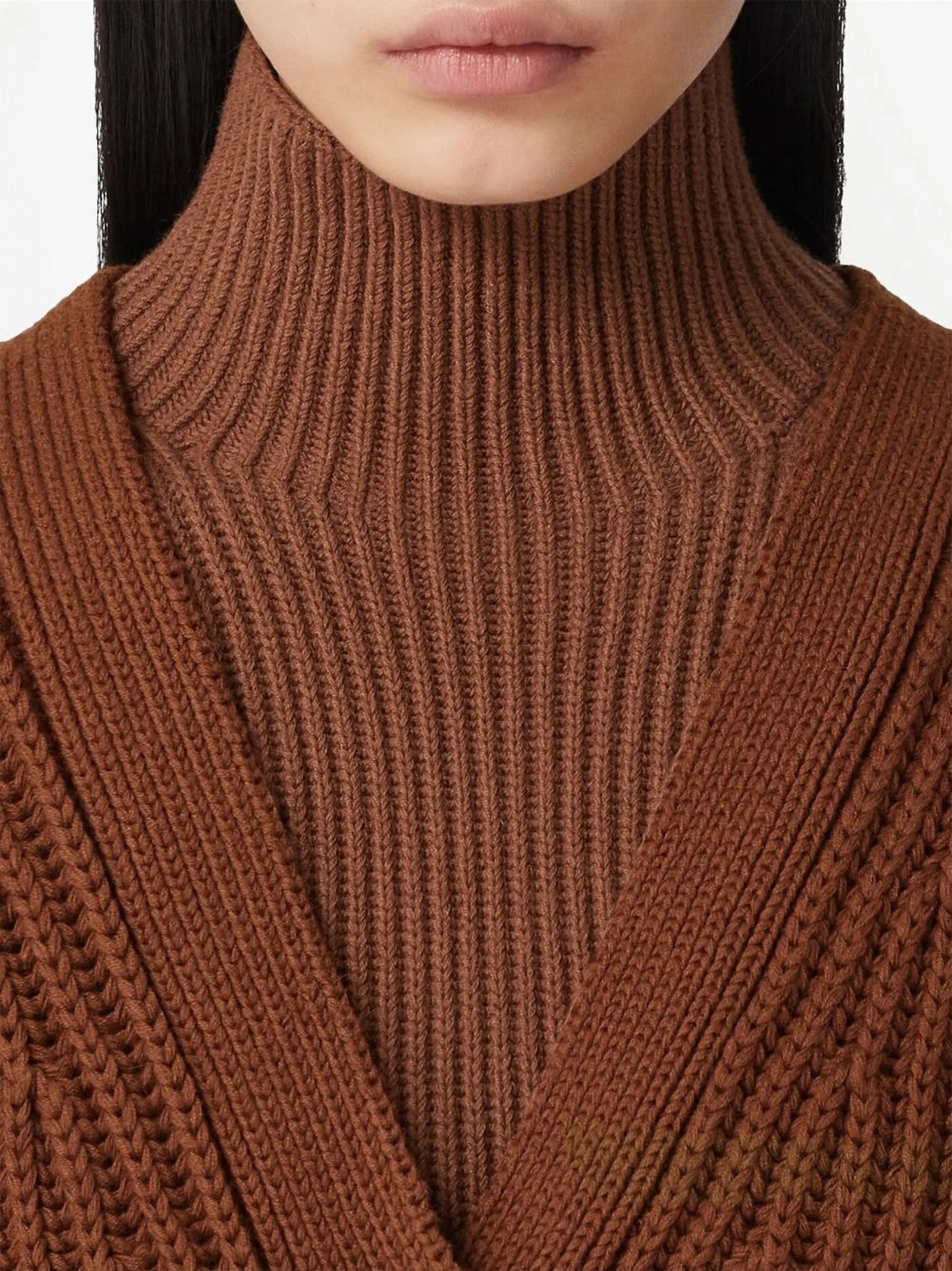 chevron-pattern ribbed cardigan