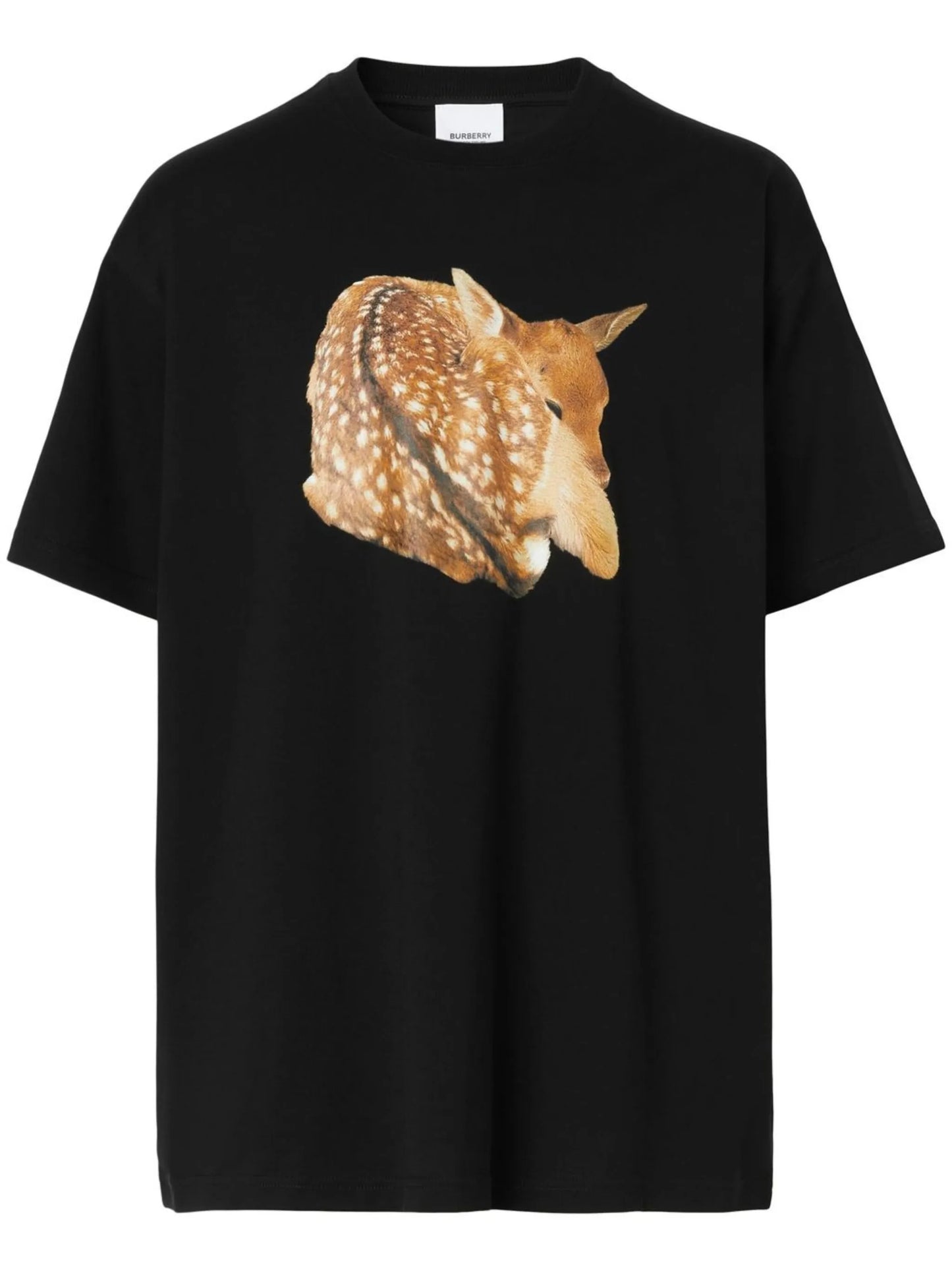 deer-print cotton T-shirt