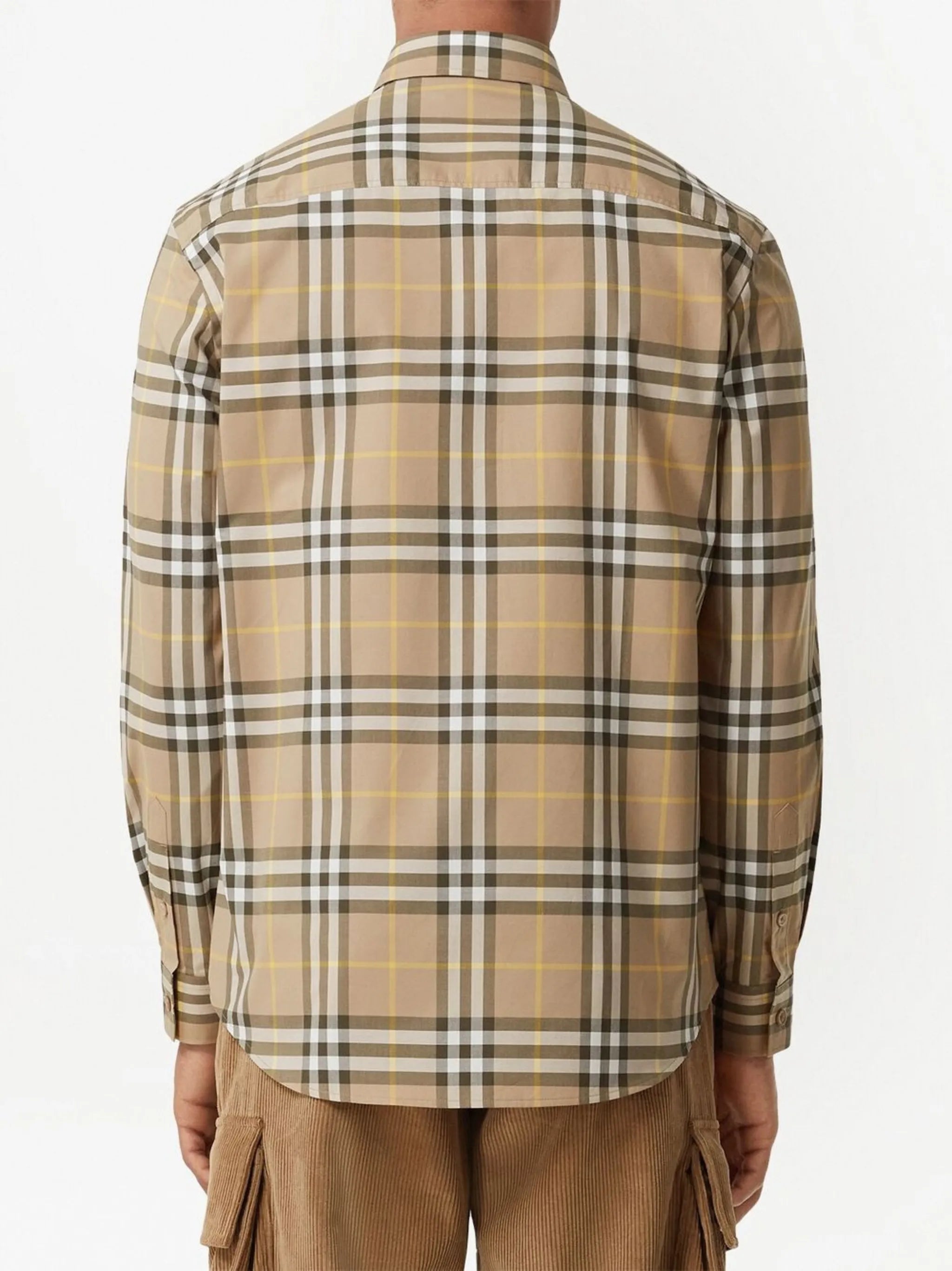 check-pattern cotton shirt
