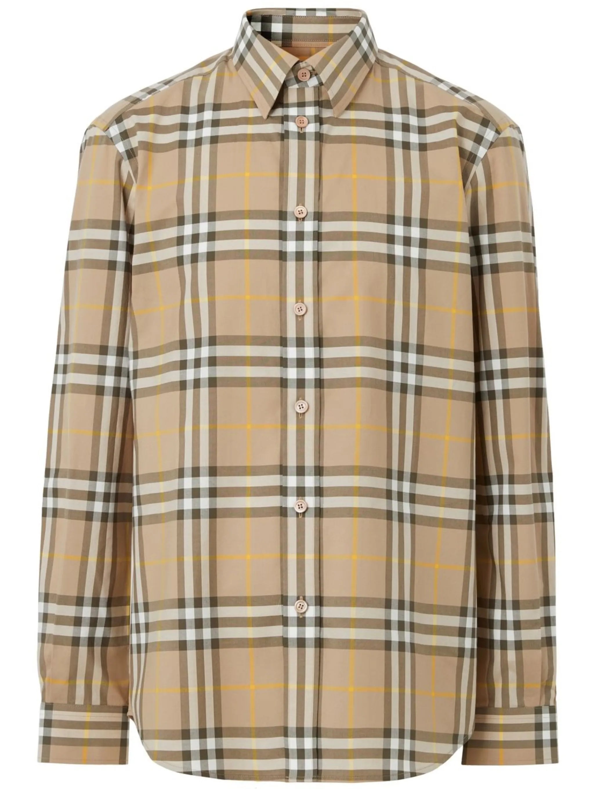 check-pattern cotton shirt