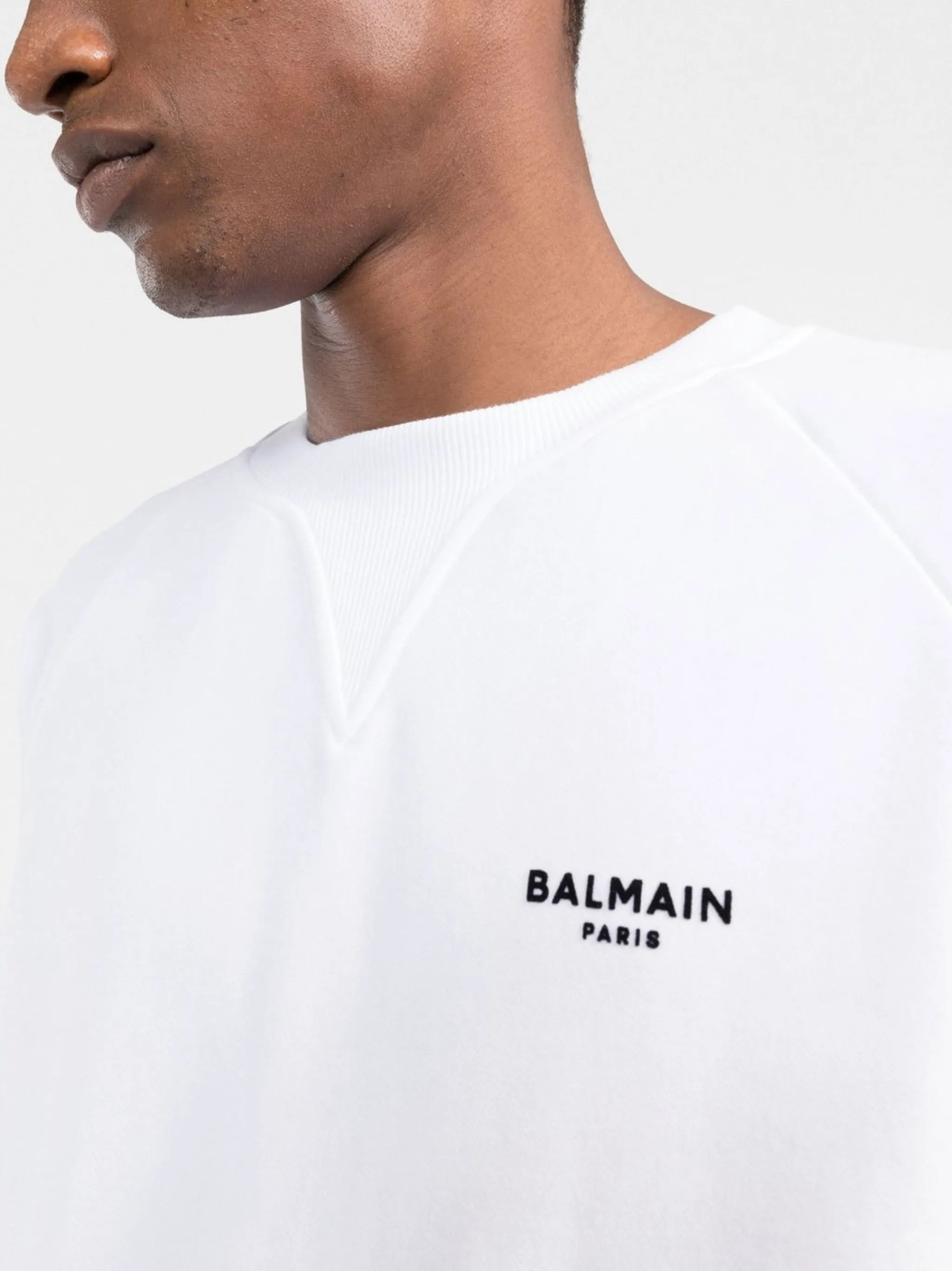 flocked-logo sweatshirt