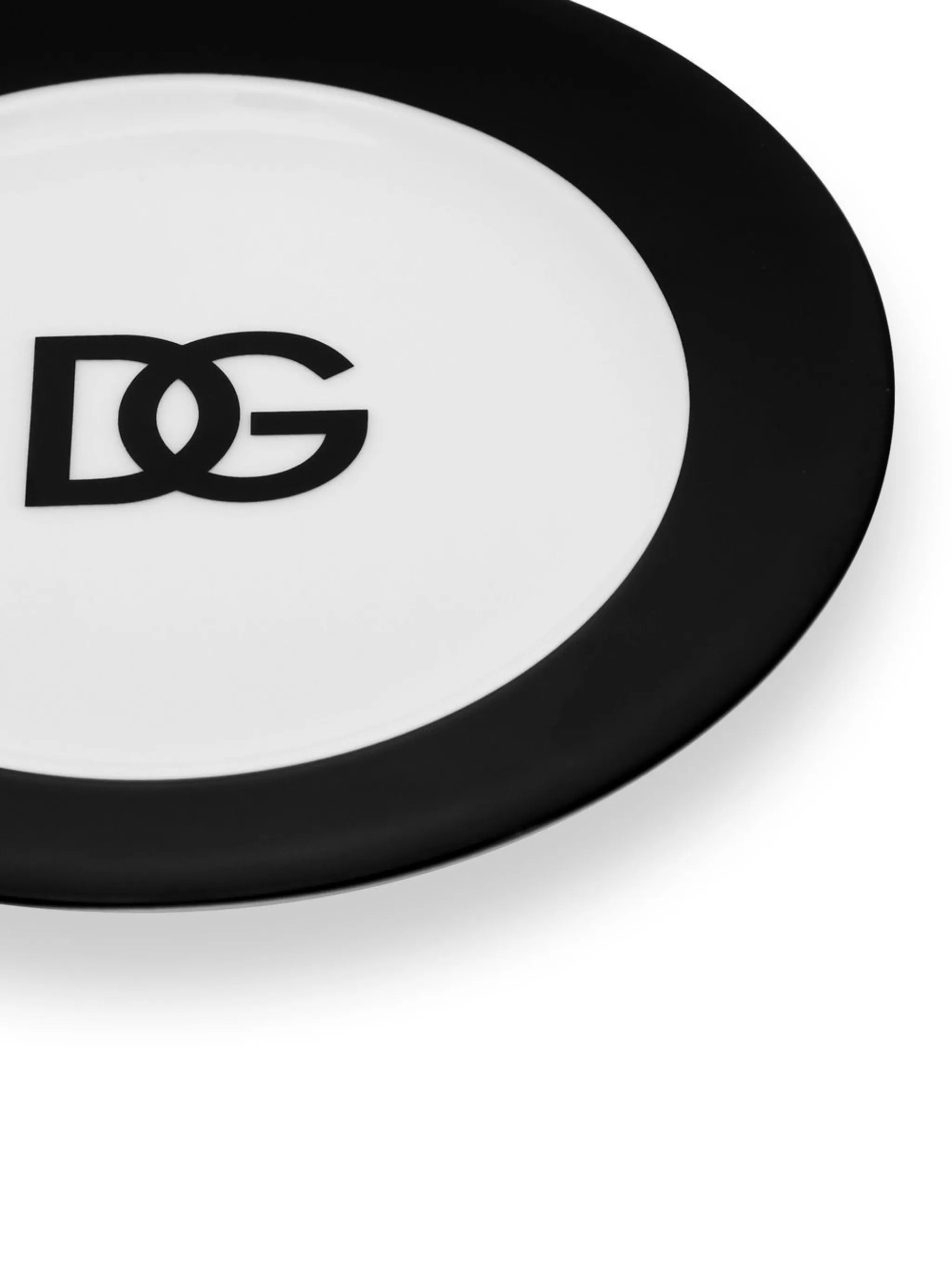 logo-print porcelain bread plates (set of 2)