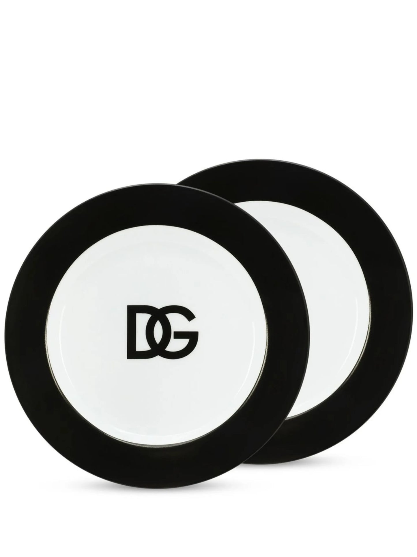 logo-print porcelain bread plates (set of 2)