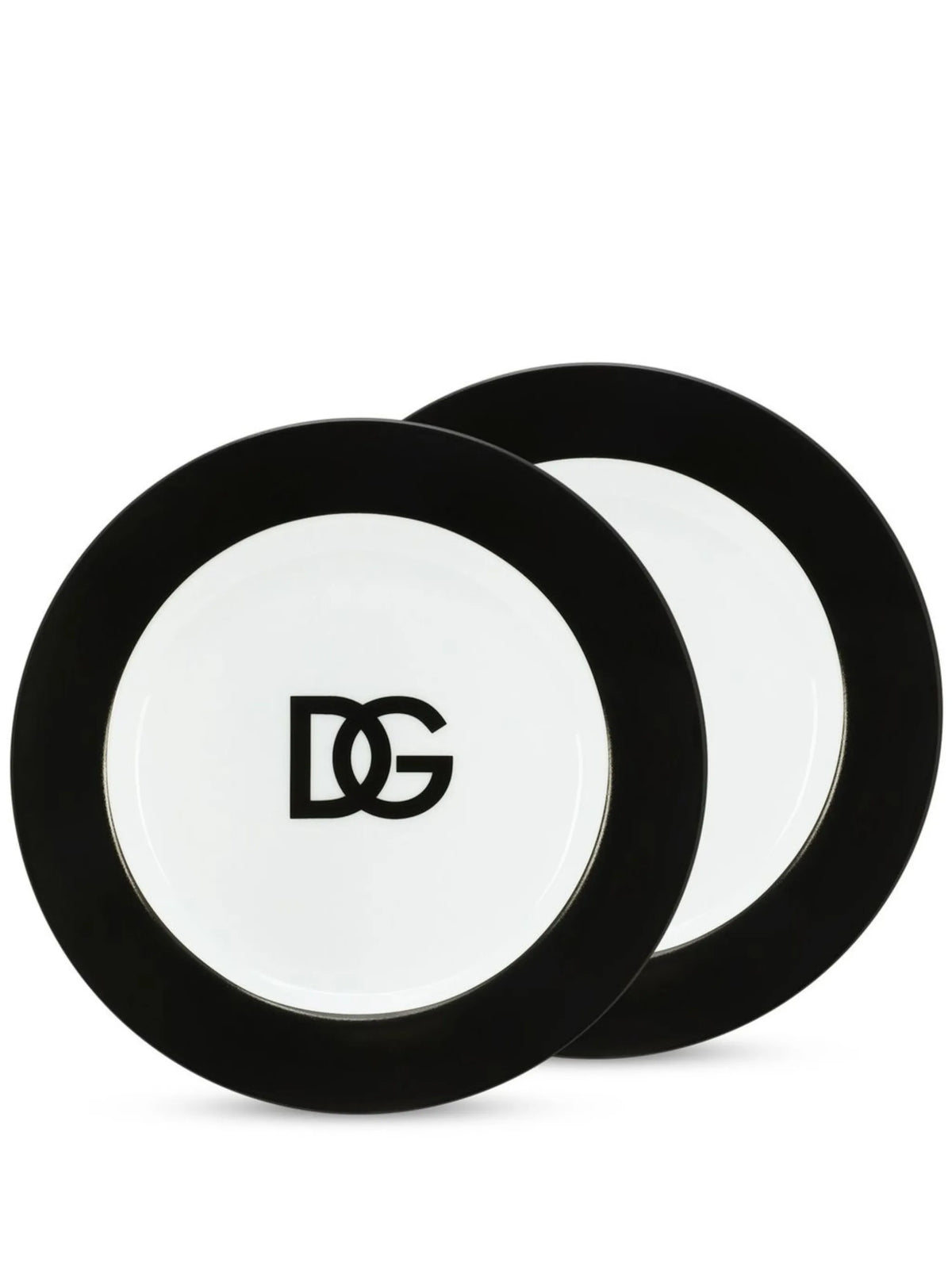 logo-print porcelain bread plates (set of 2)