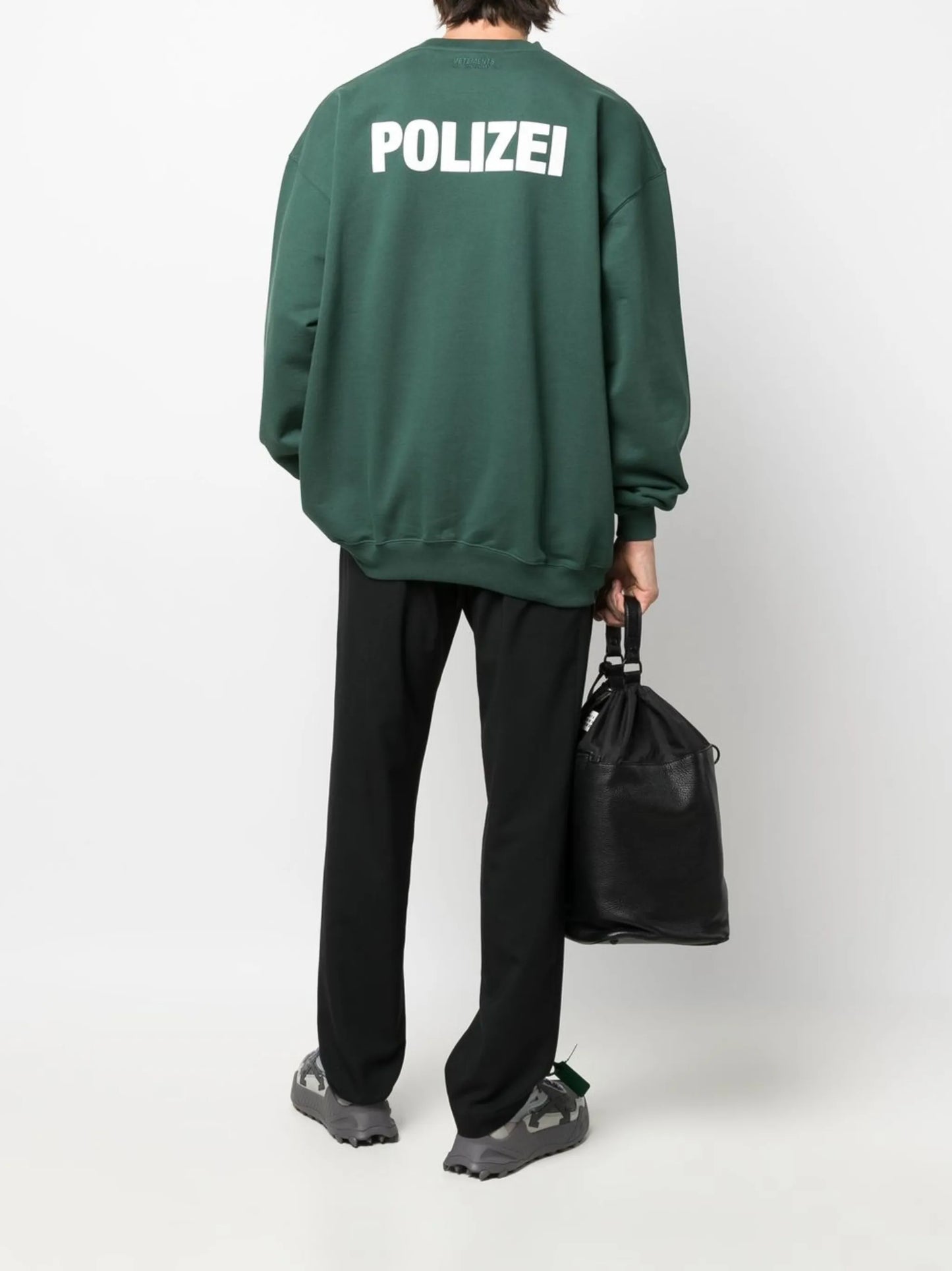 Polizei-print crew neck sweatshirt