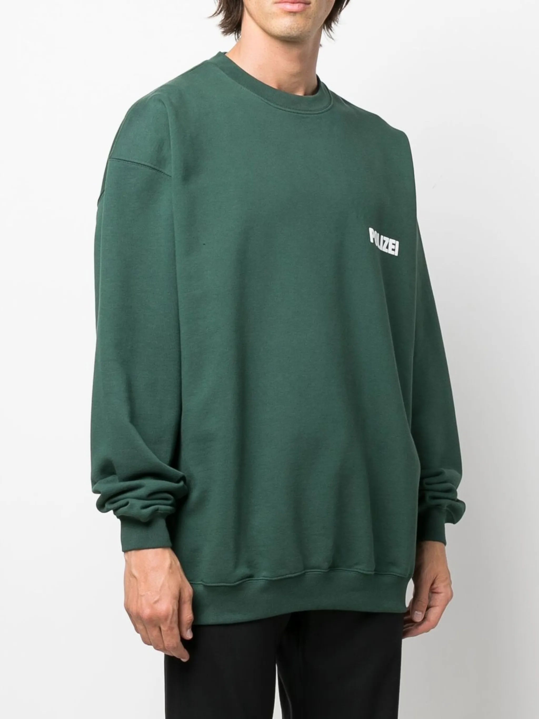 Polizei-print crew neck sweatshirt