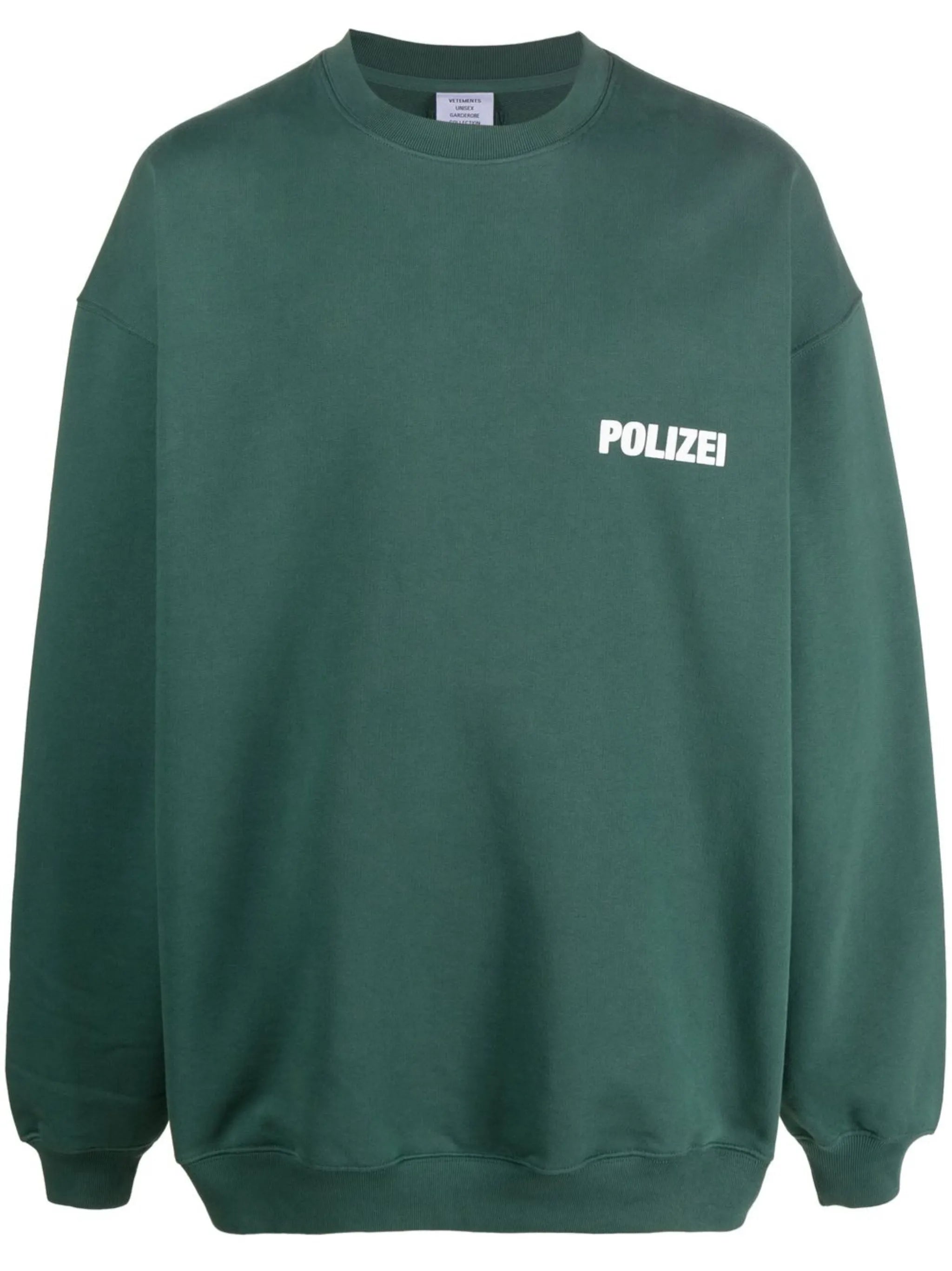 Polizei-print crew neck sweatshirt