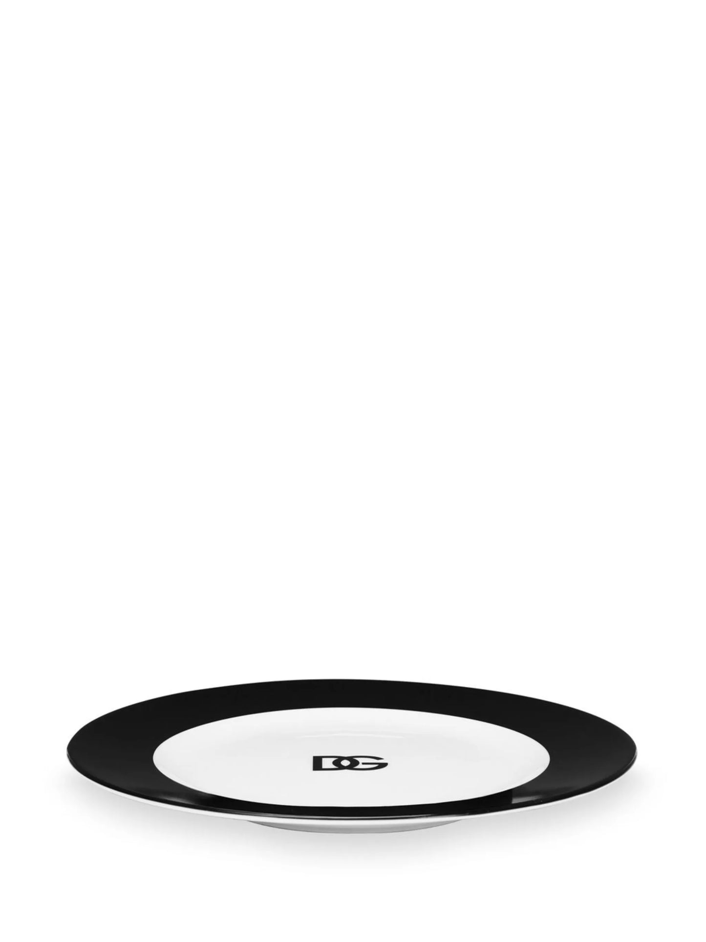 logo-print porcelain charger plate