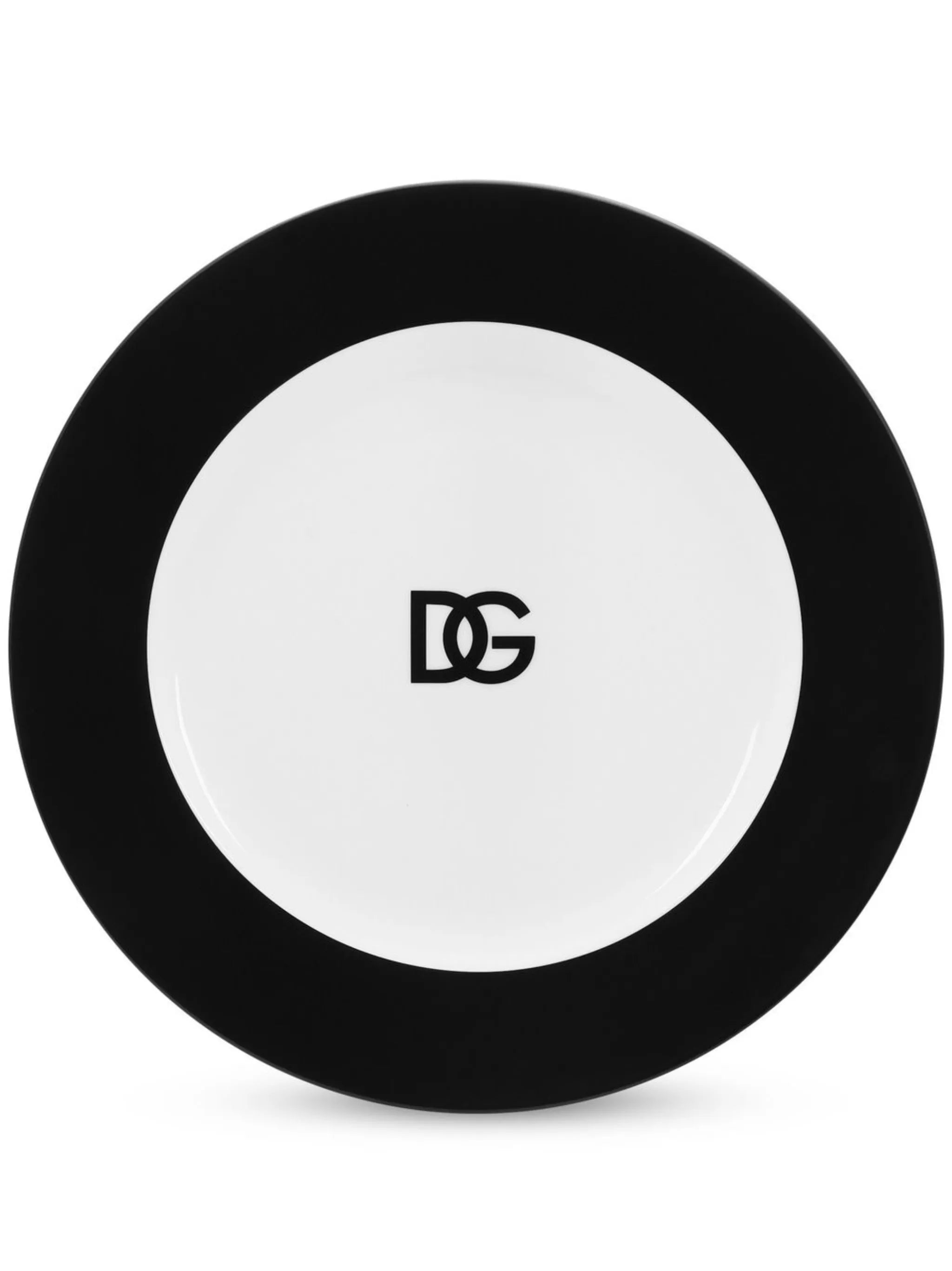 logo-print porcelain charger plate