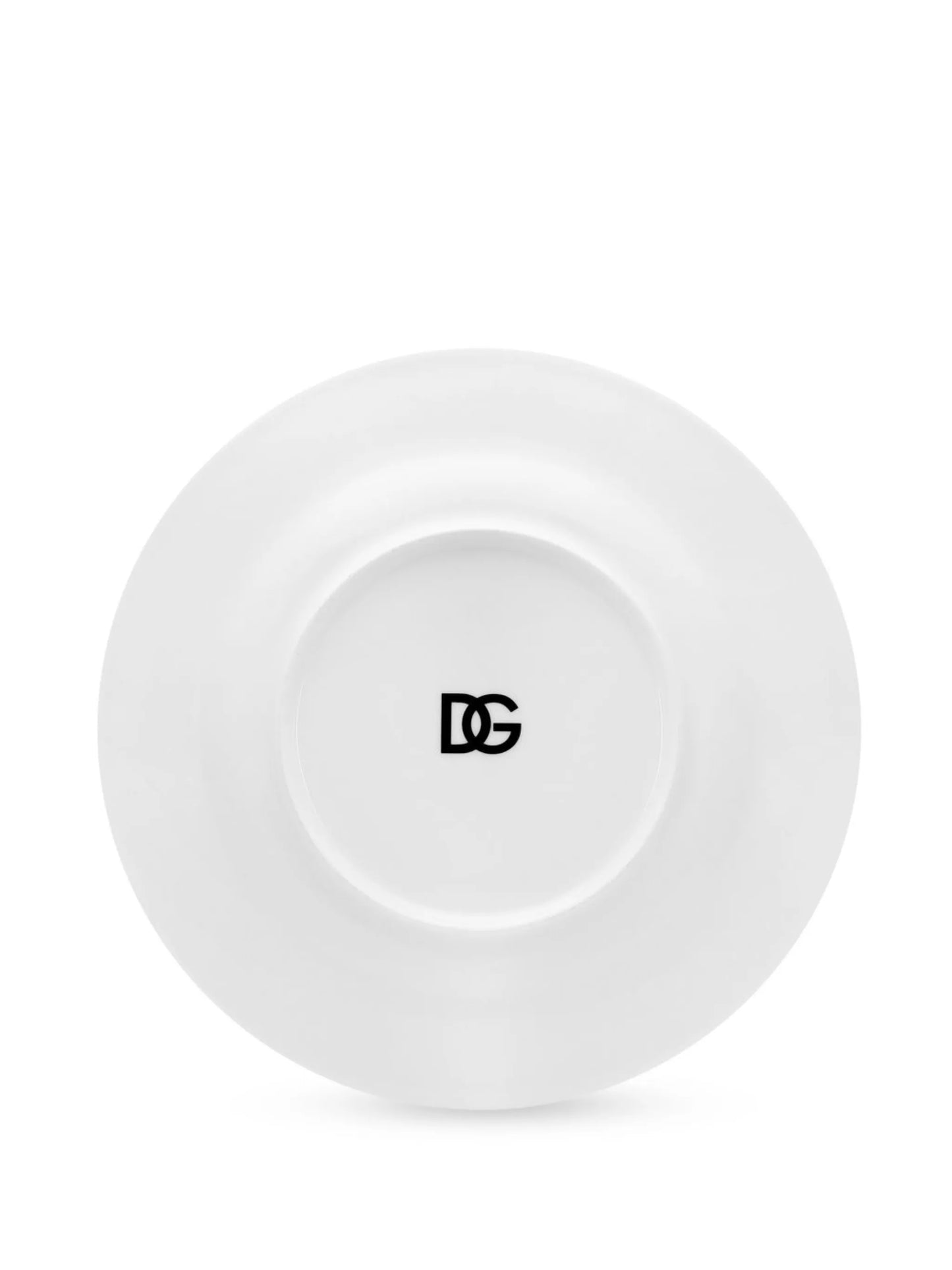 logo-print porcelain charger plate