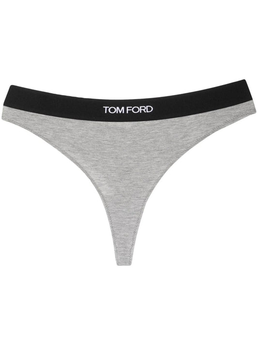 logo-waistband thong