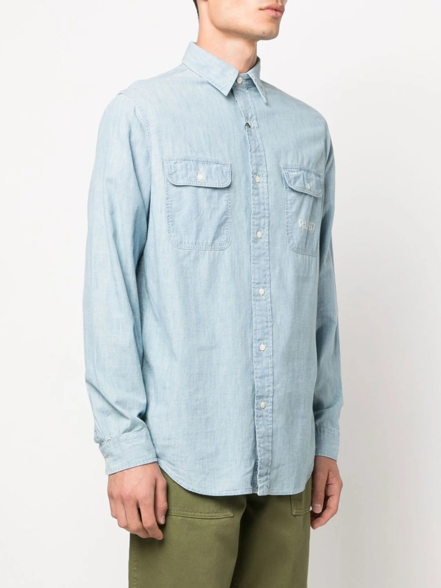 light denim long-sleeve shirt