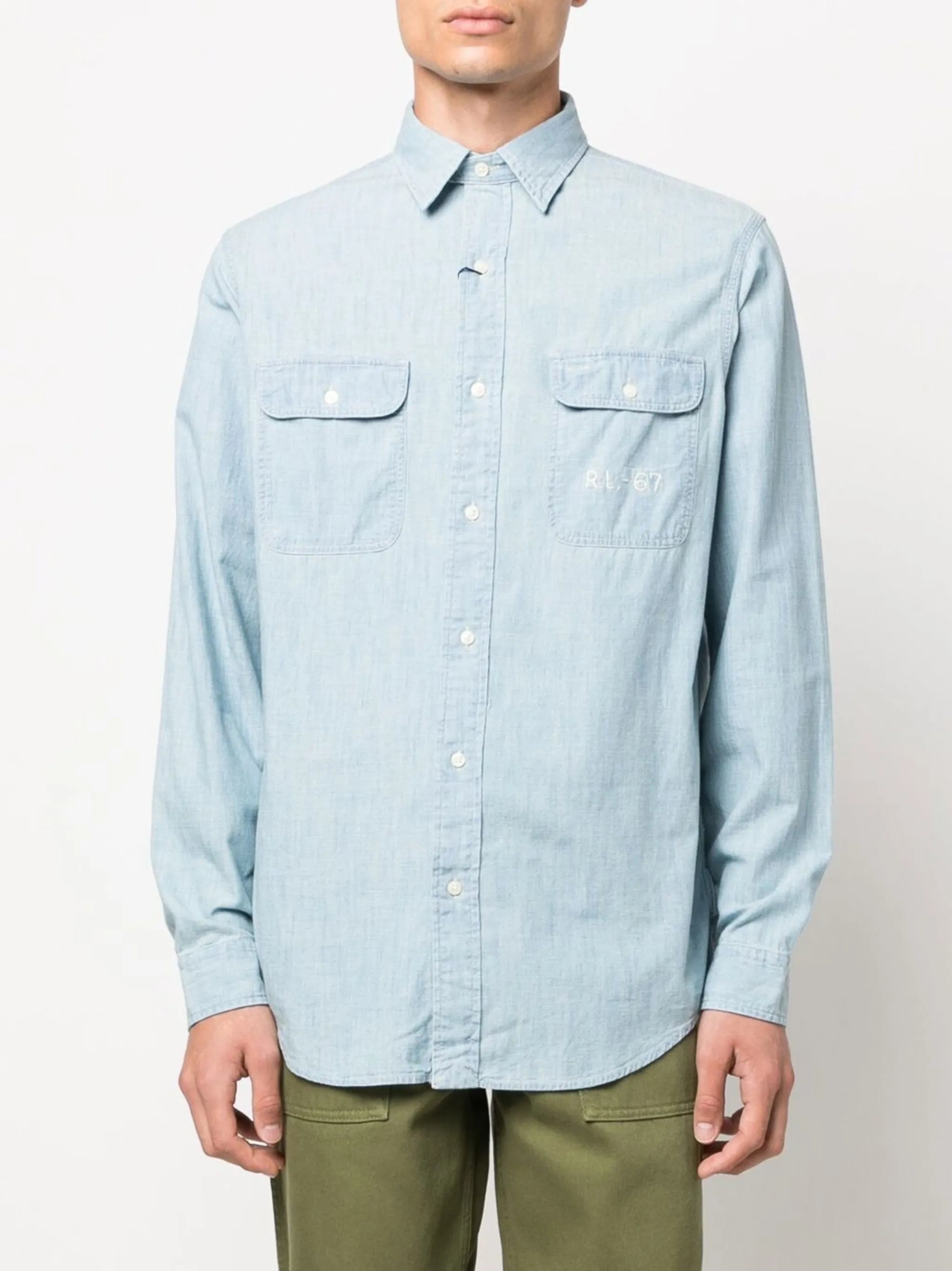 light denim long-sleeve shirt