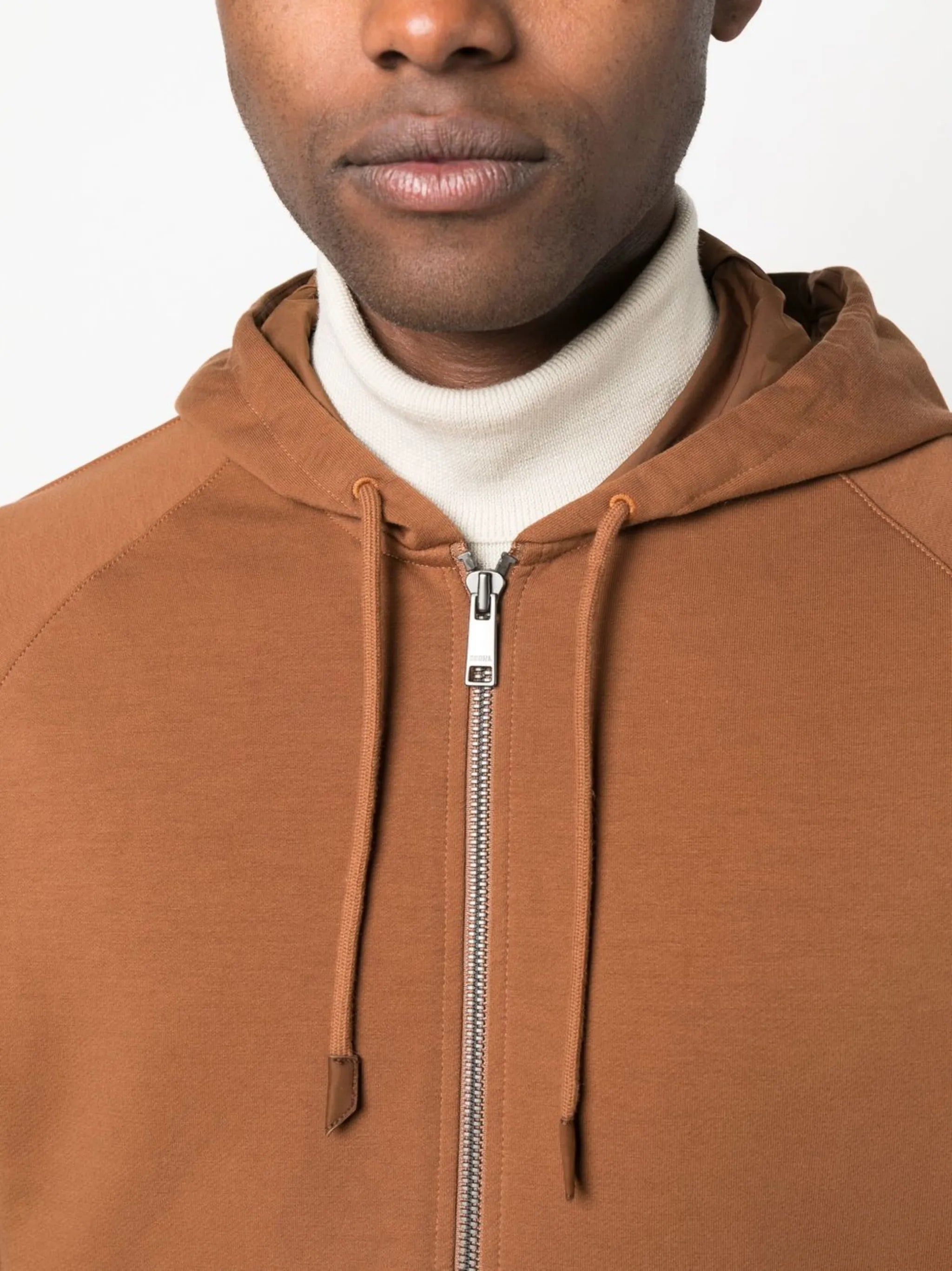 drawstring zip-up hoodie