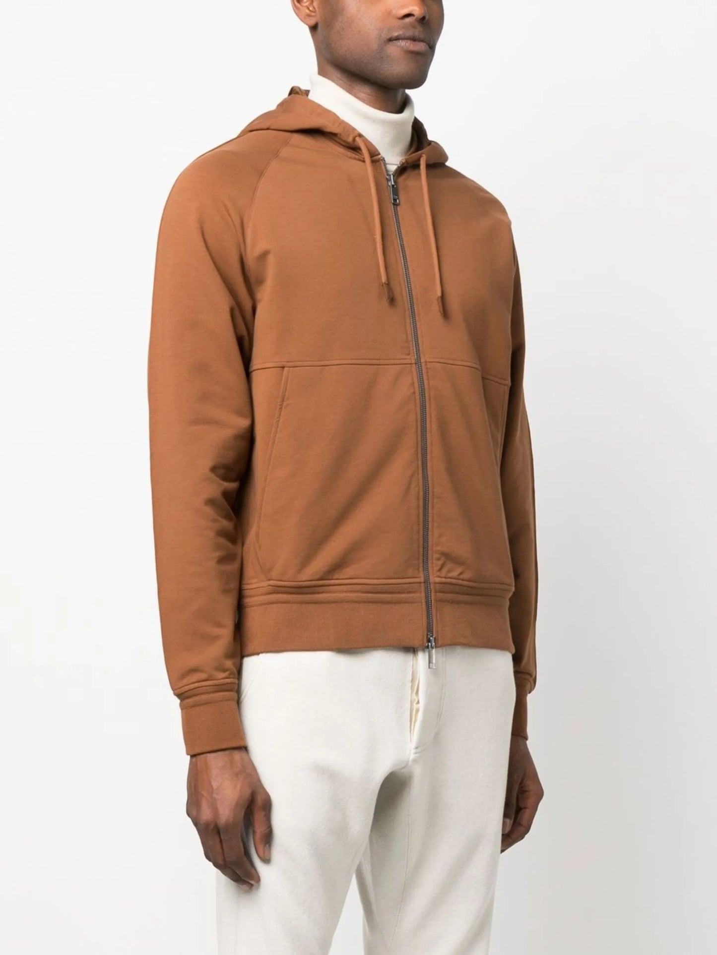 drawstring zip-up hoodie