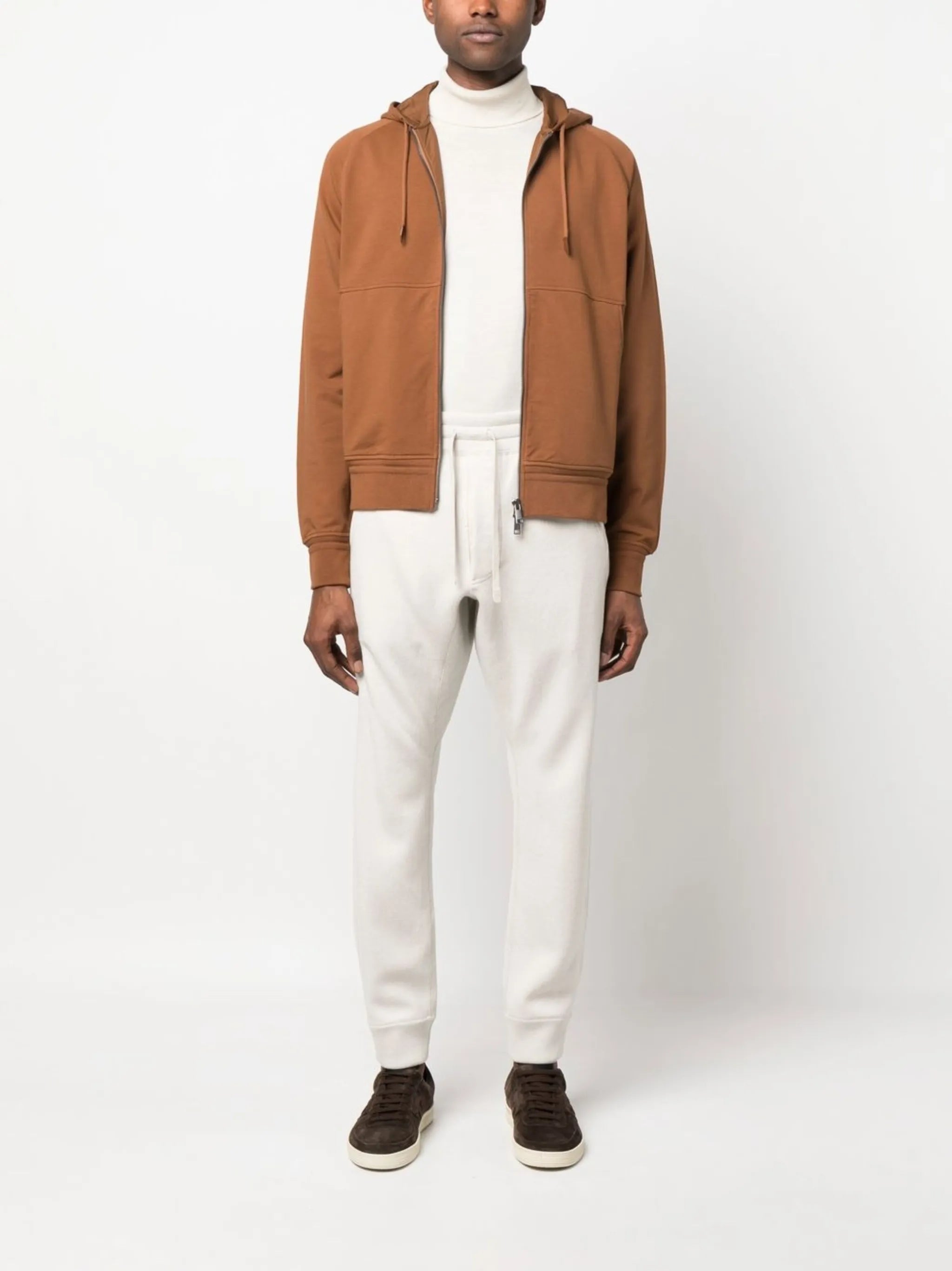 drawstring zip-up hoodie
