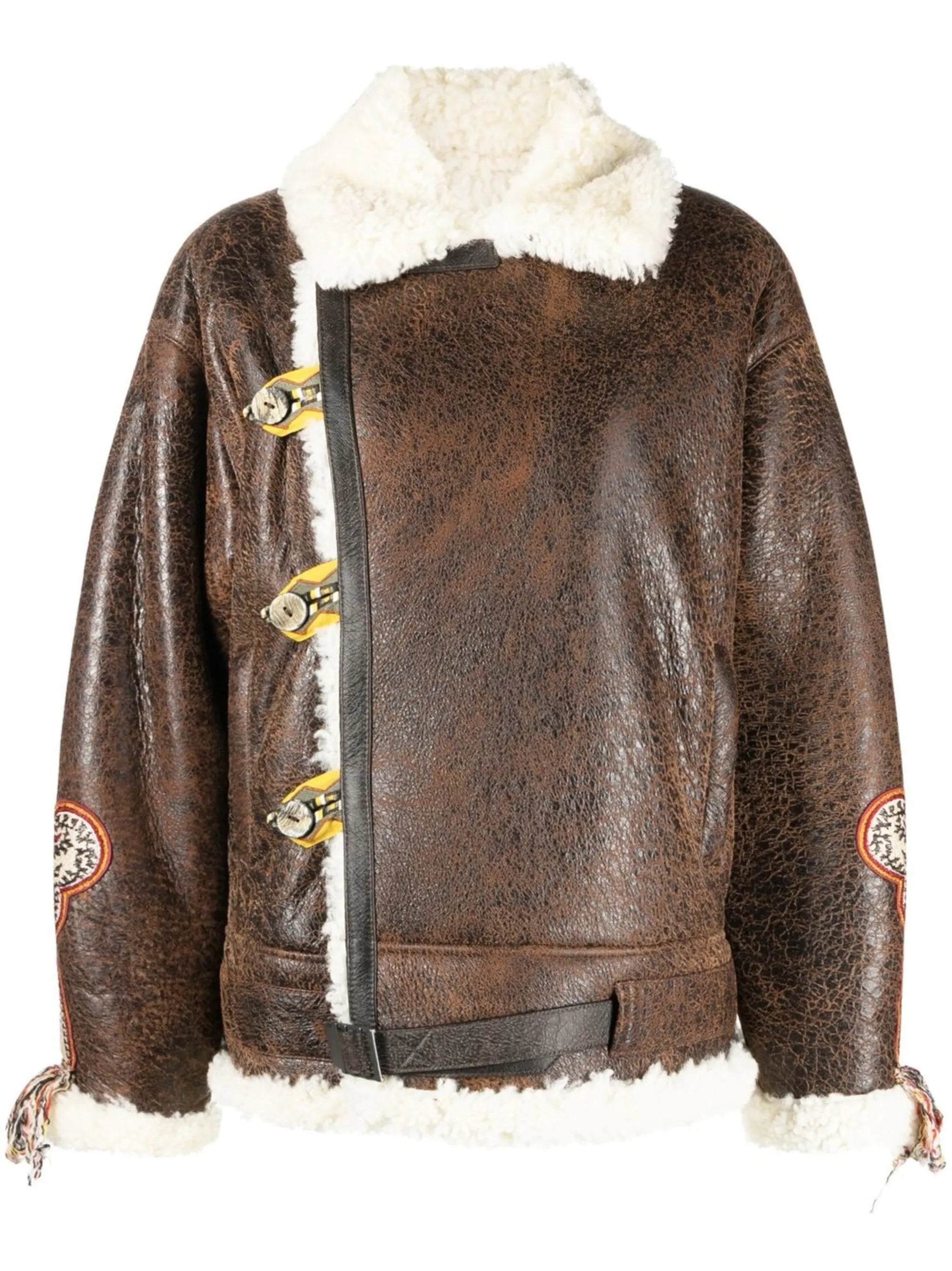 Gina embroidered shearling jacket