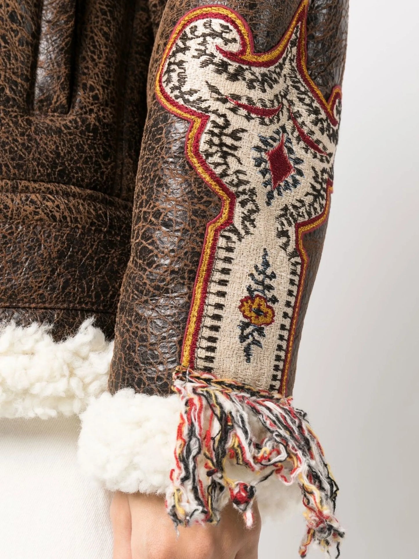 Gina embroidered shearling jacket