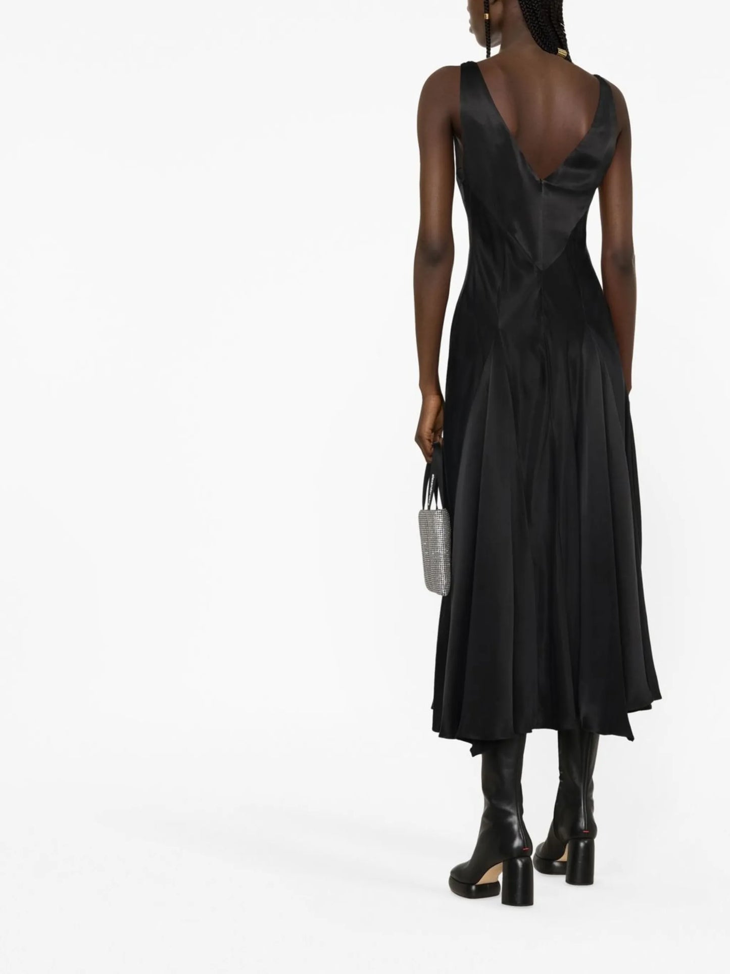 Tauri satin midi dress