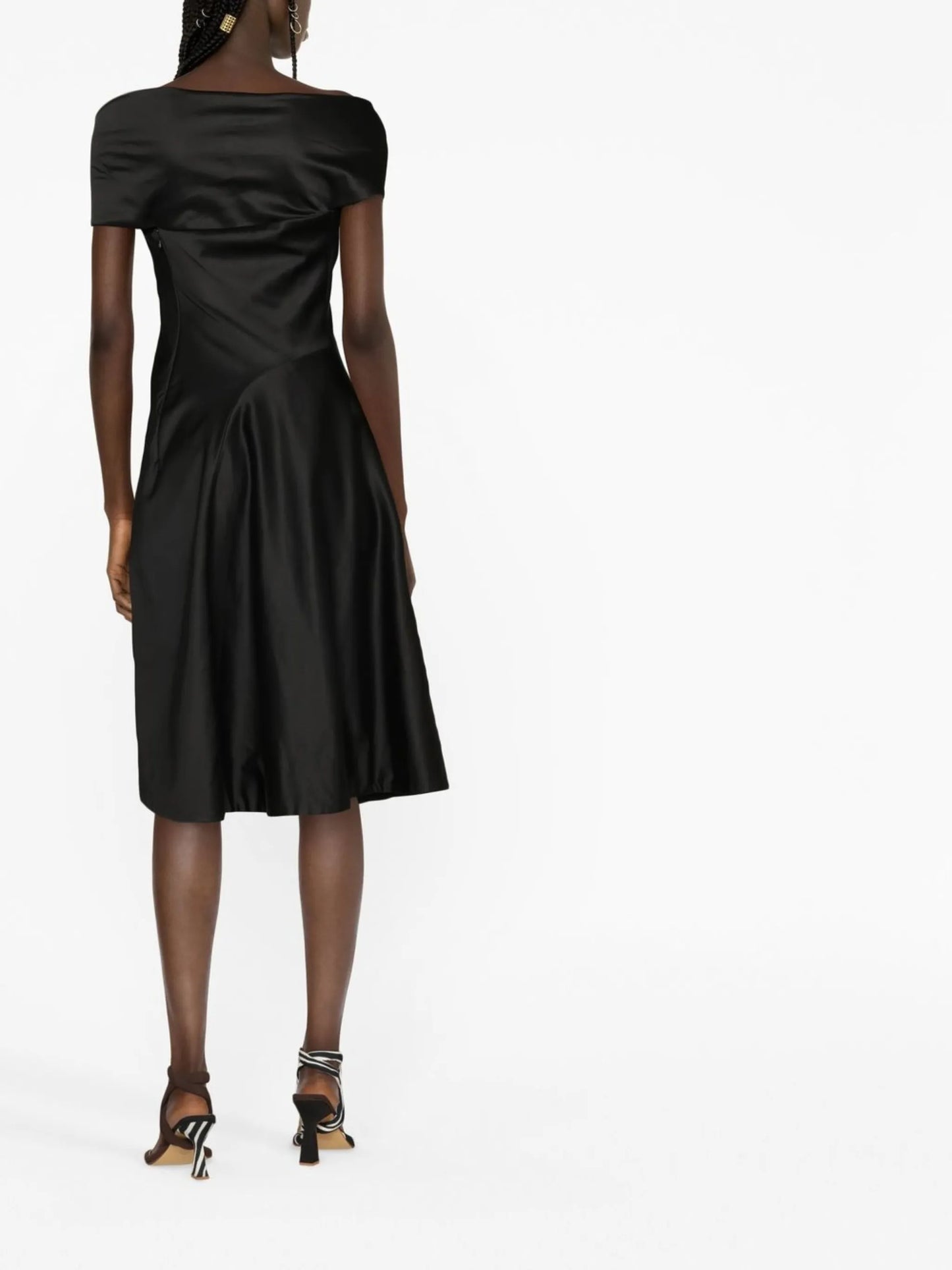 Scarf short-sleeve midi dress