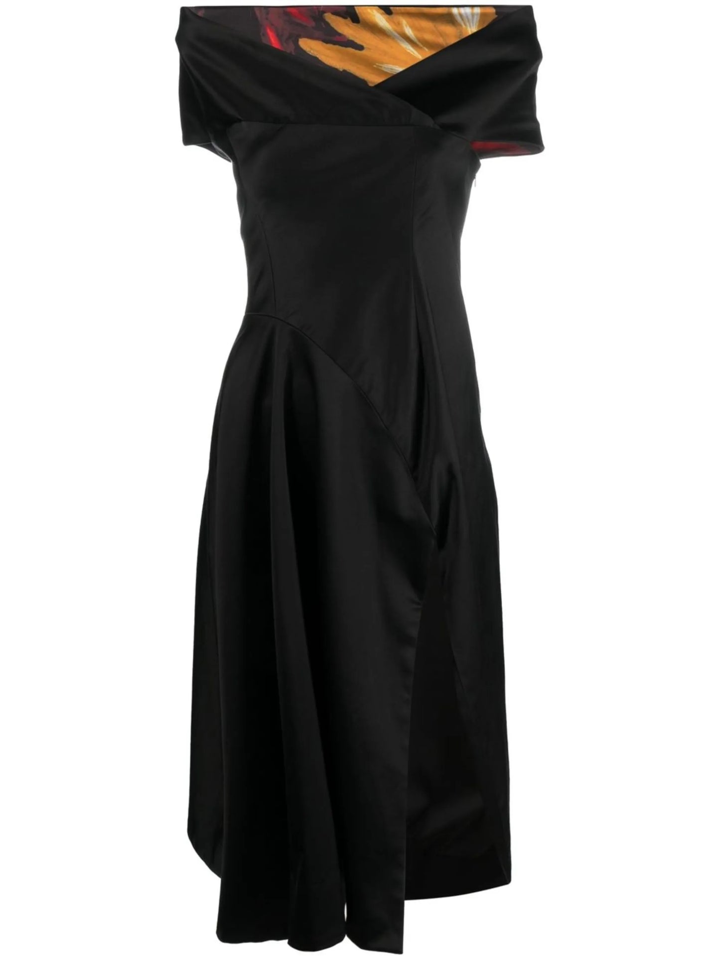 Scarf short-sleeve midi dress