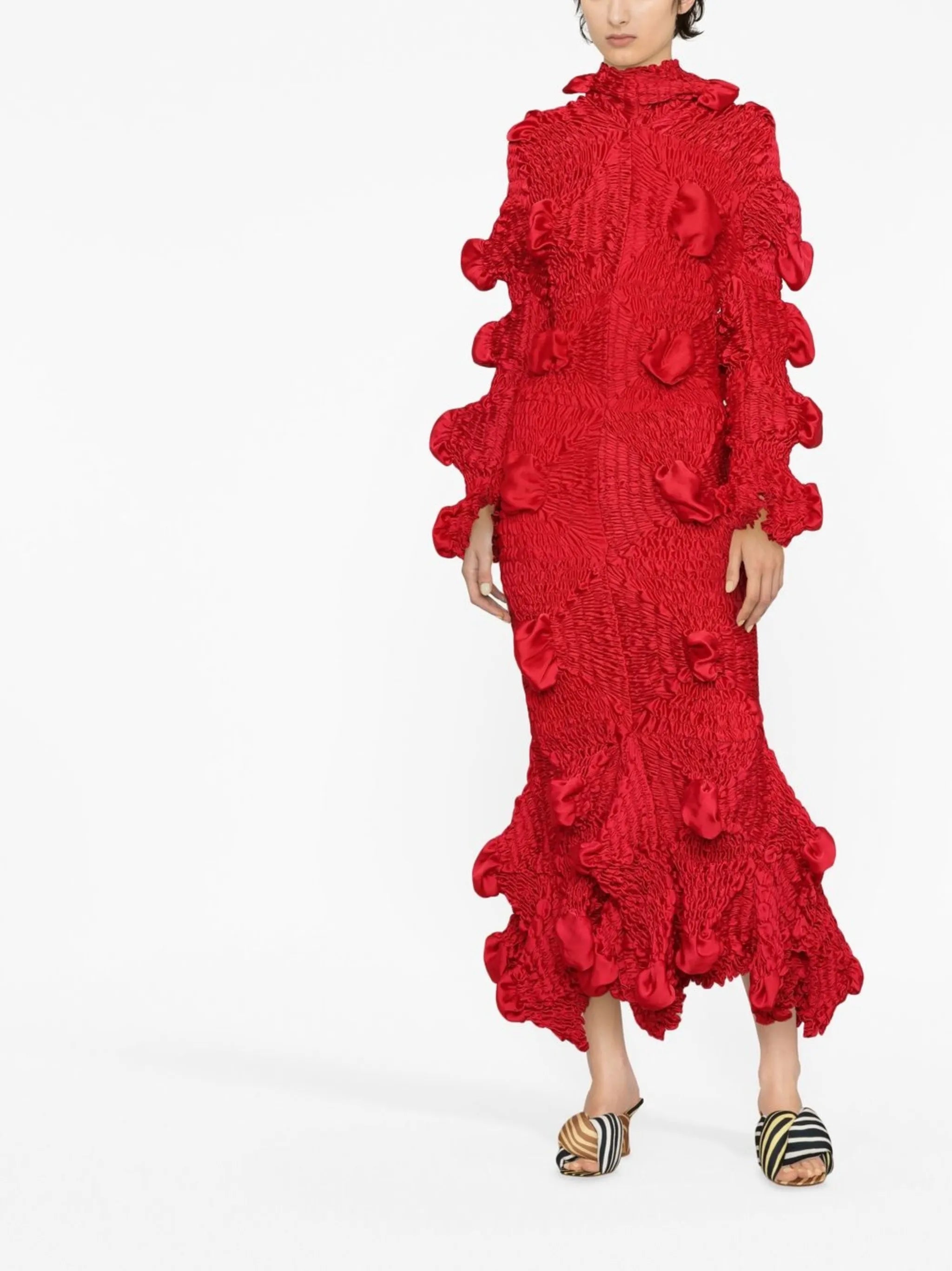 Twist shirred maxi dress