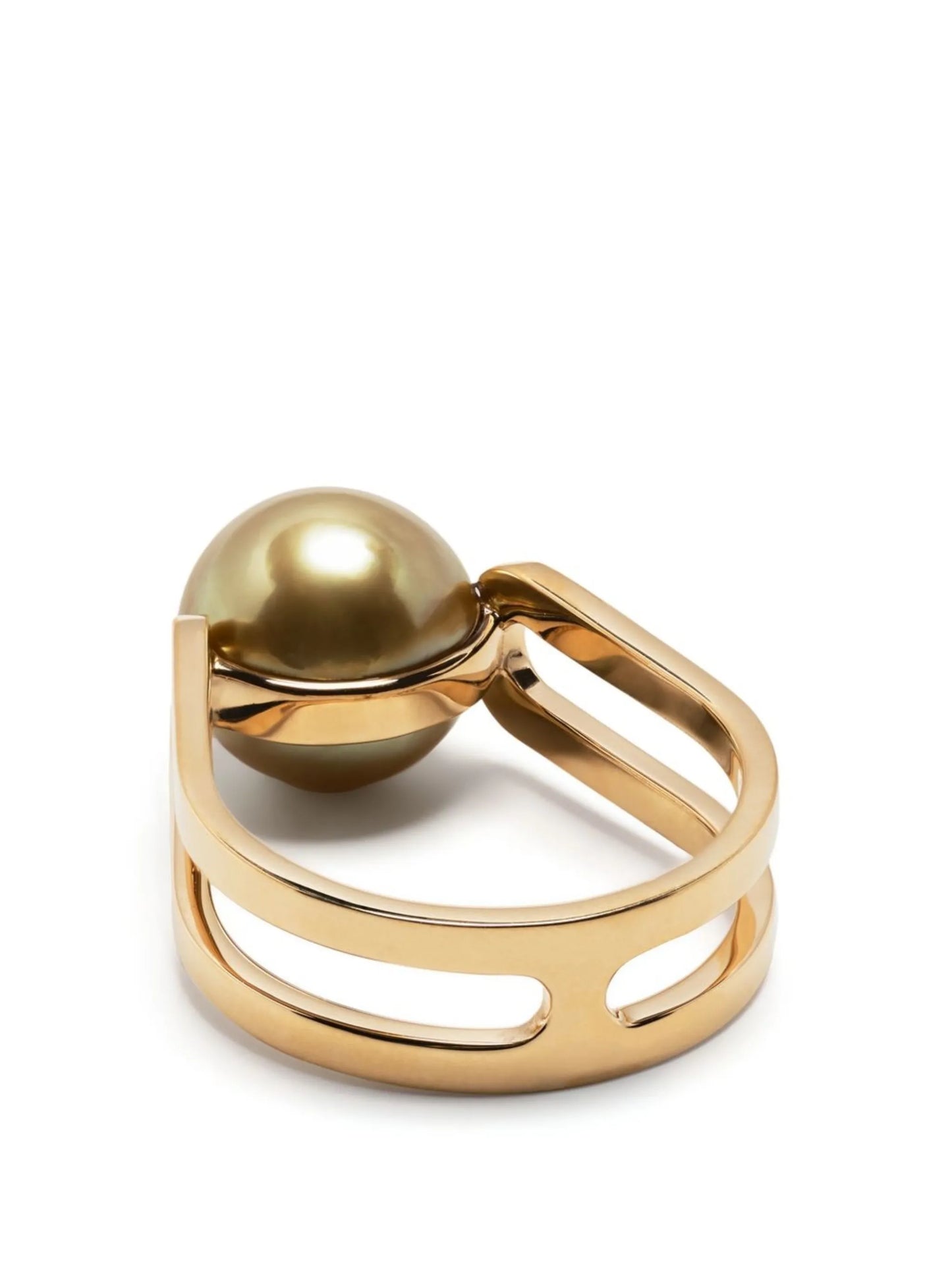 18kt yellow gold Solitaire Étreintes pearl ring
