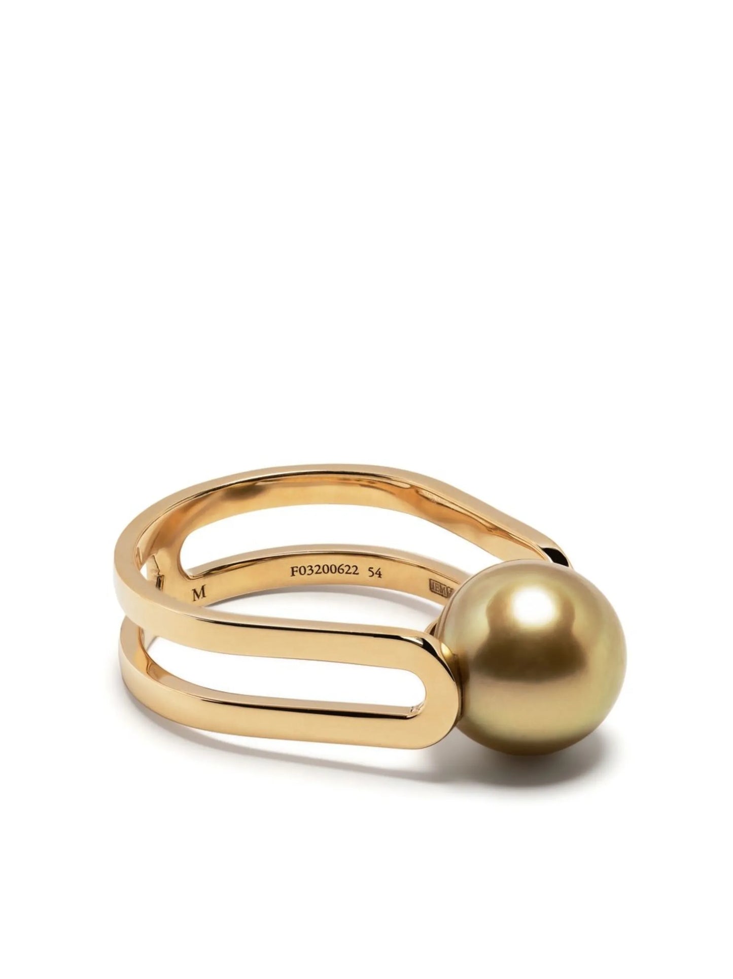 18kt yellow gold Solitaire Étreintes pearl ring