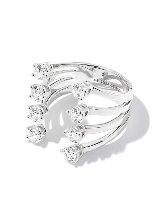 18kt white gold Dots diamond ring