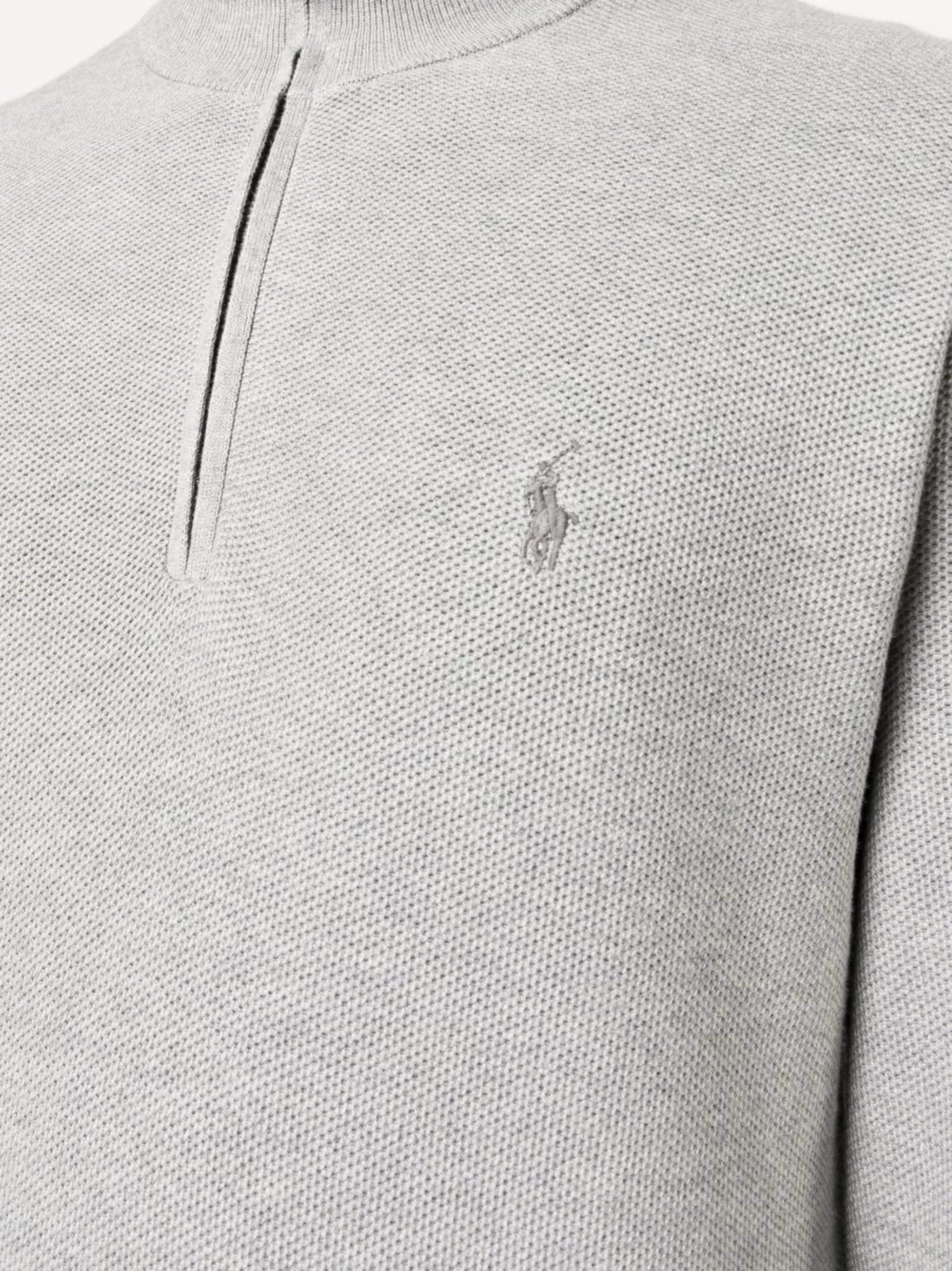 embroidered-logo quarter-zip sweatshirt