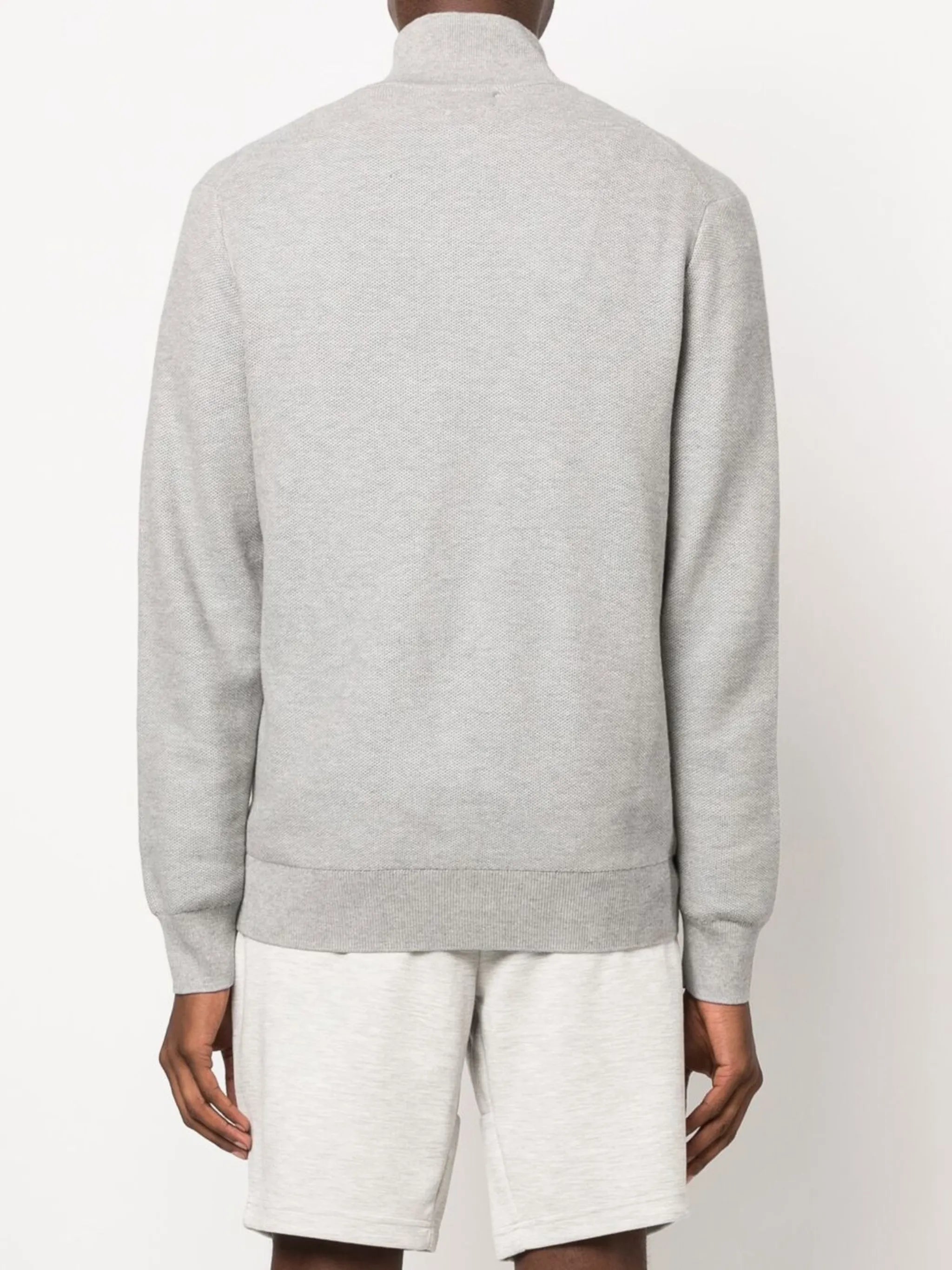embroidered-logo quarter-zip sweatshirt
