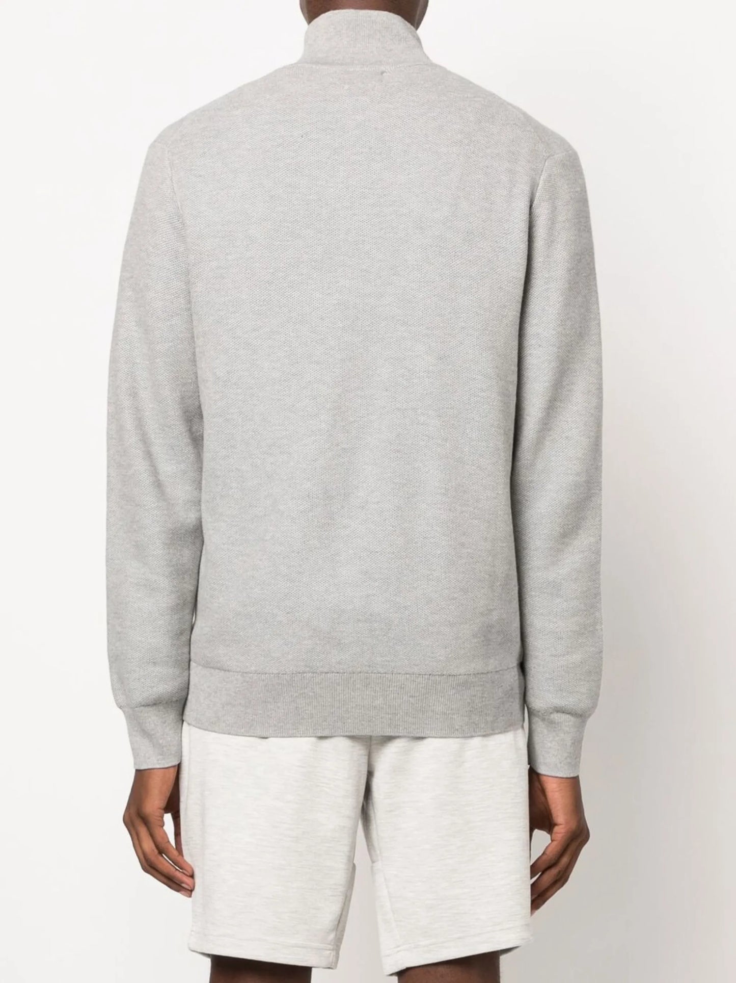 embroidered-logo quarter-zip sweatshirt