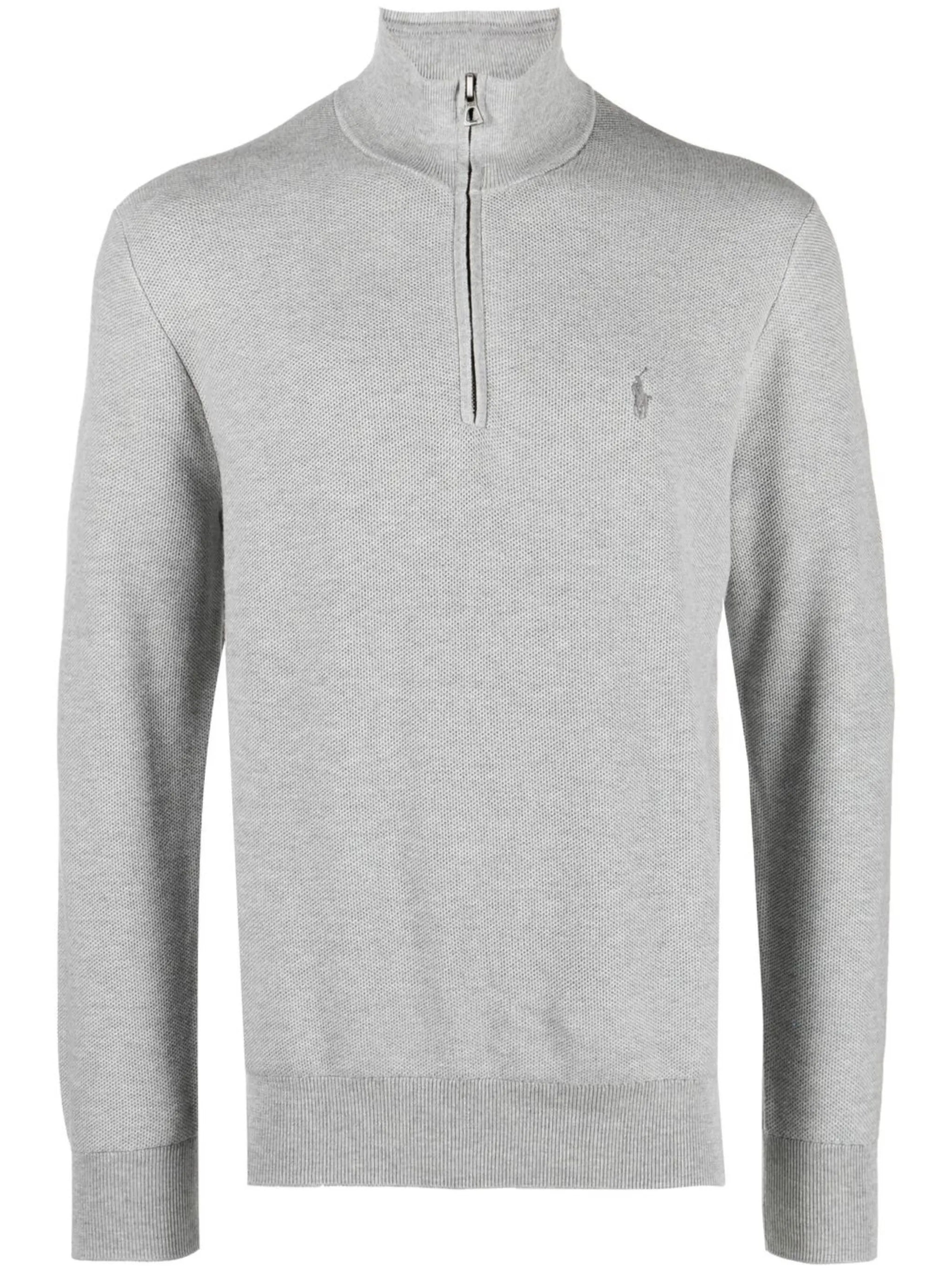 embroidered-logo quarter-zip sweatshirt