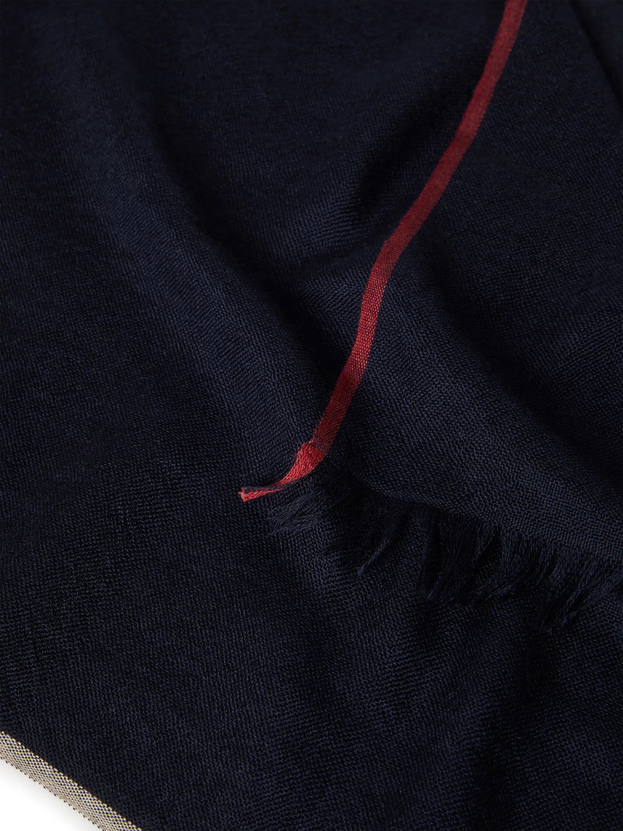 solid border fringed scarf