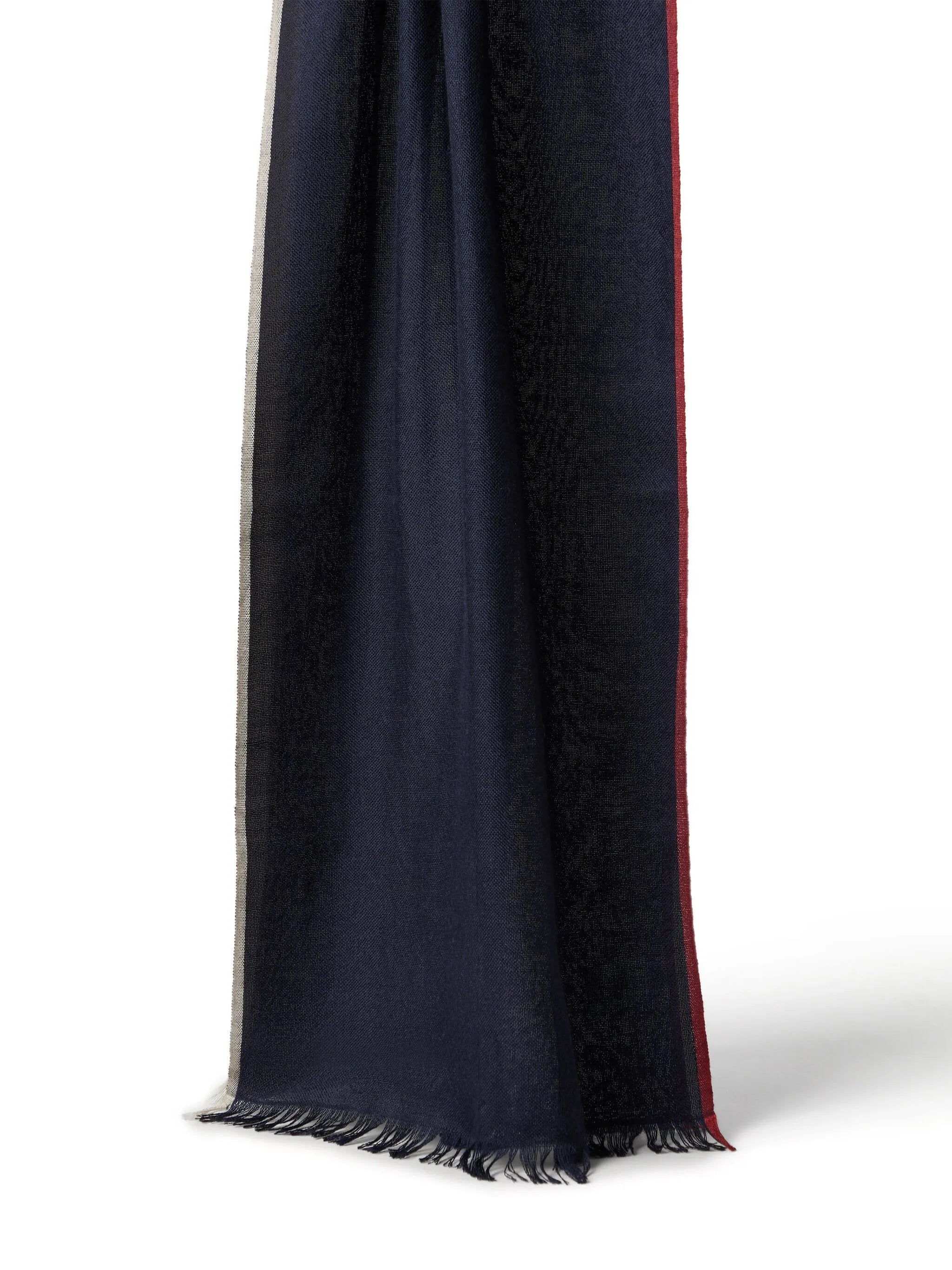 solid border fringed scarf