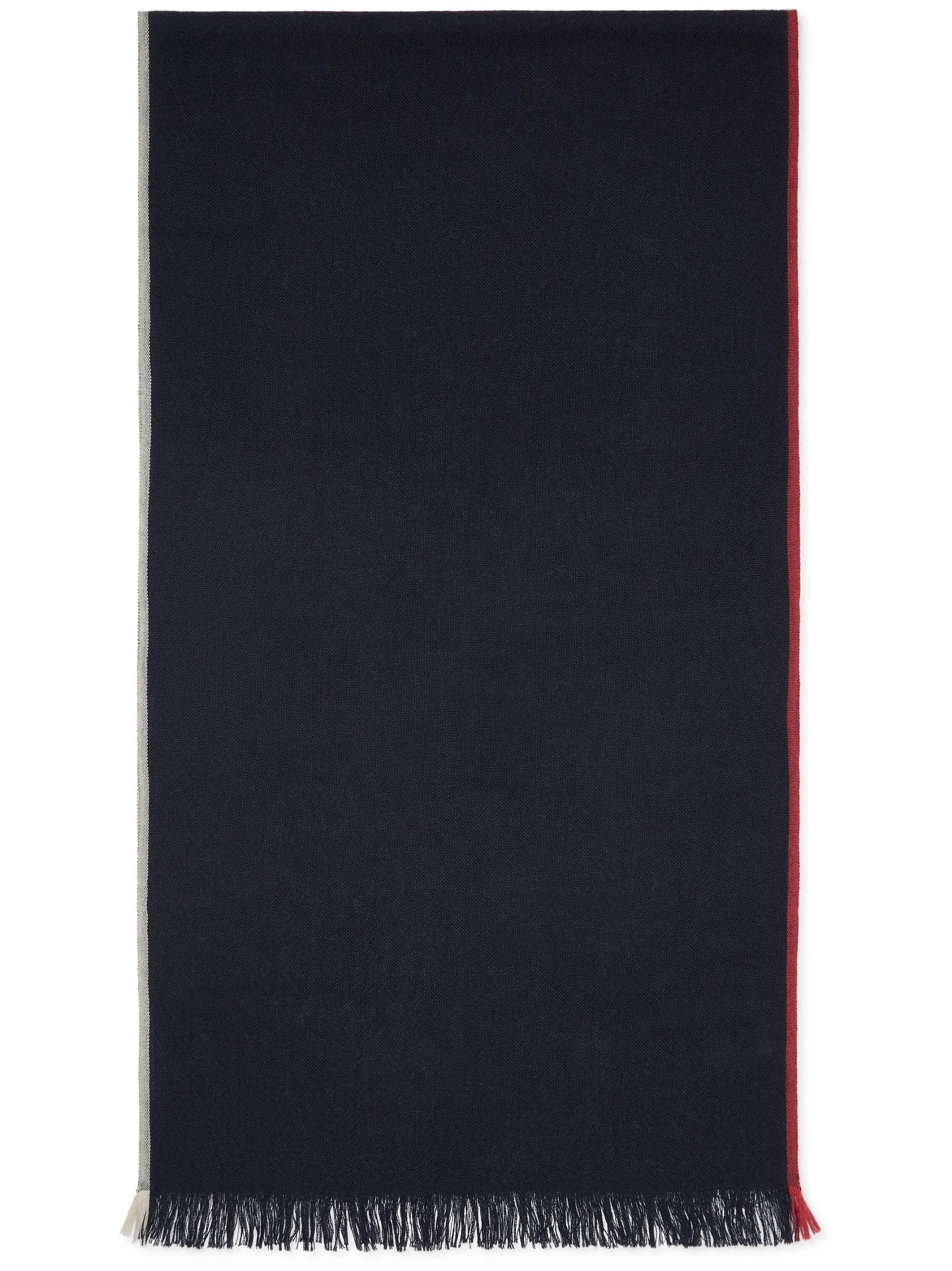solid border fringed scarf