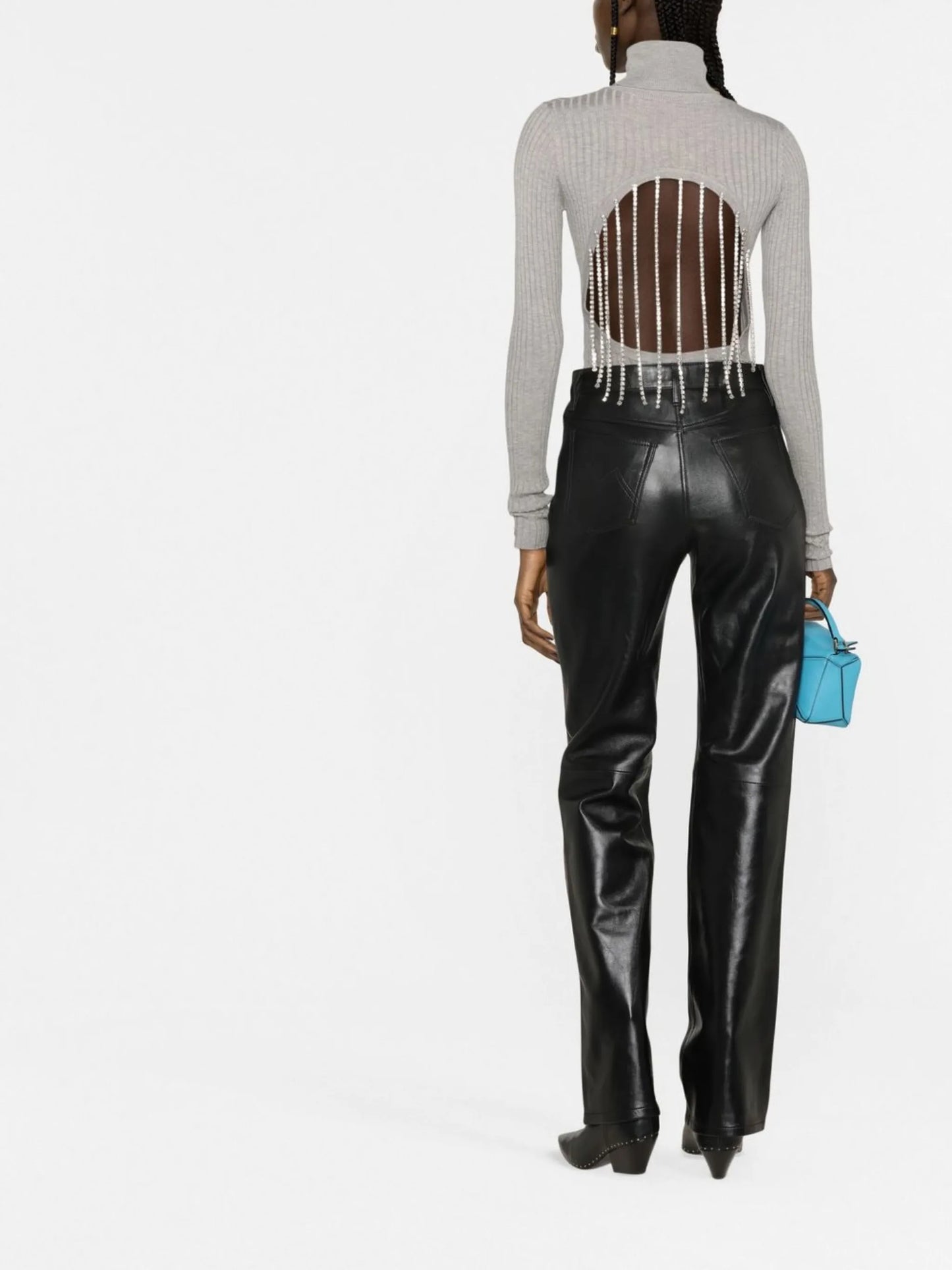 Wrandy straight-leg leather trousers