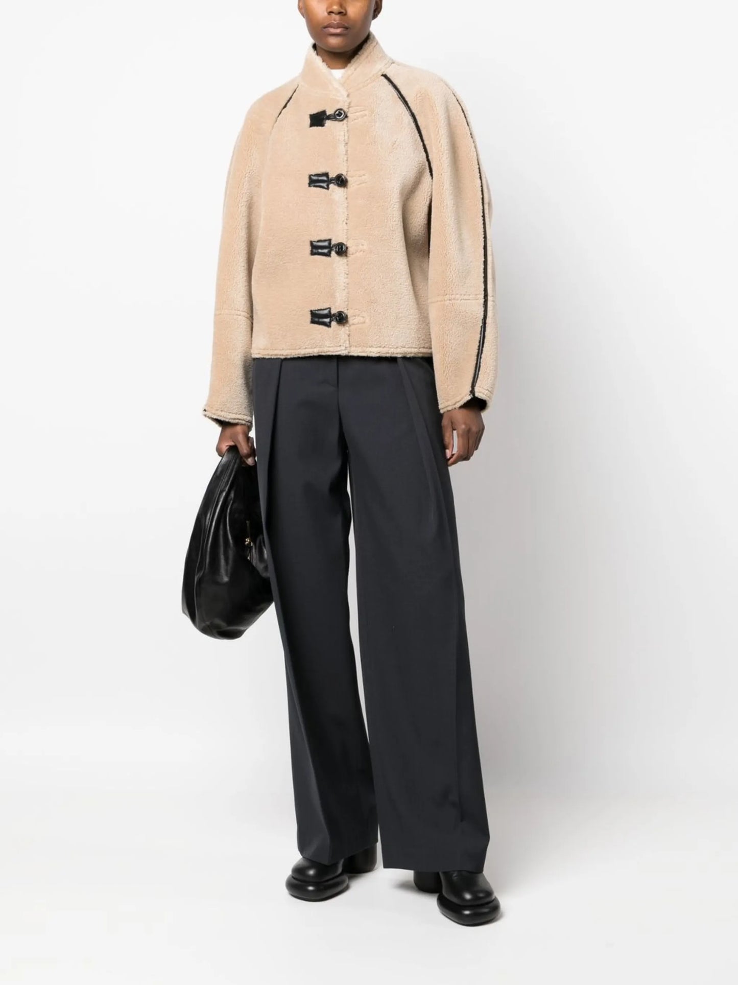 pleated high-waisted trousers