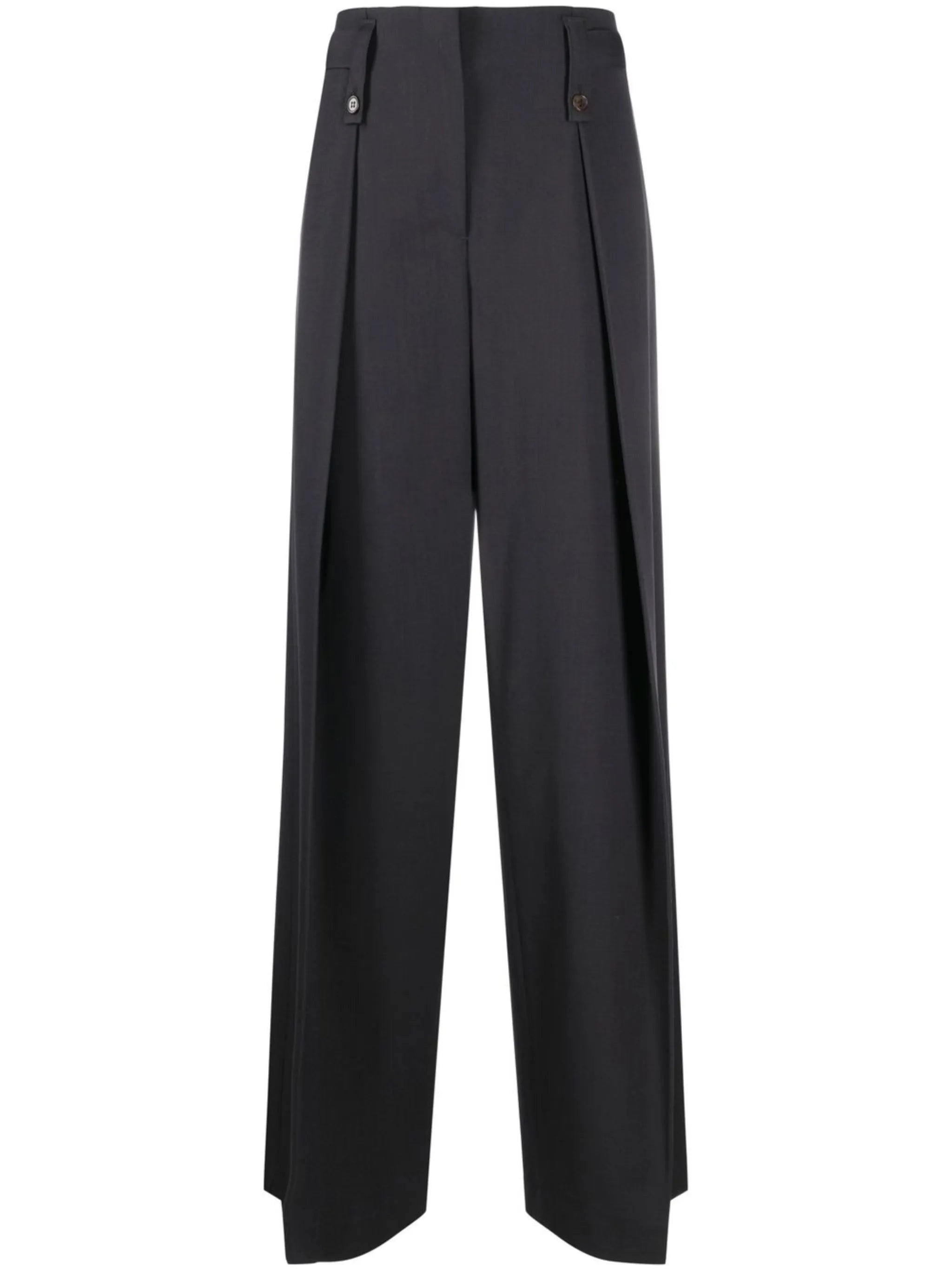 pleated high-waisted trousers