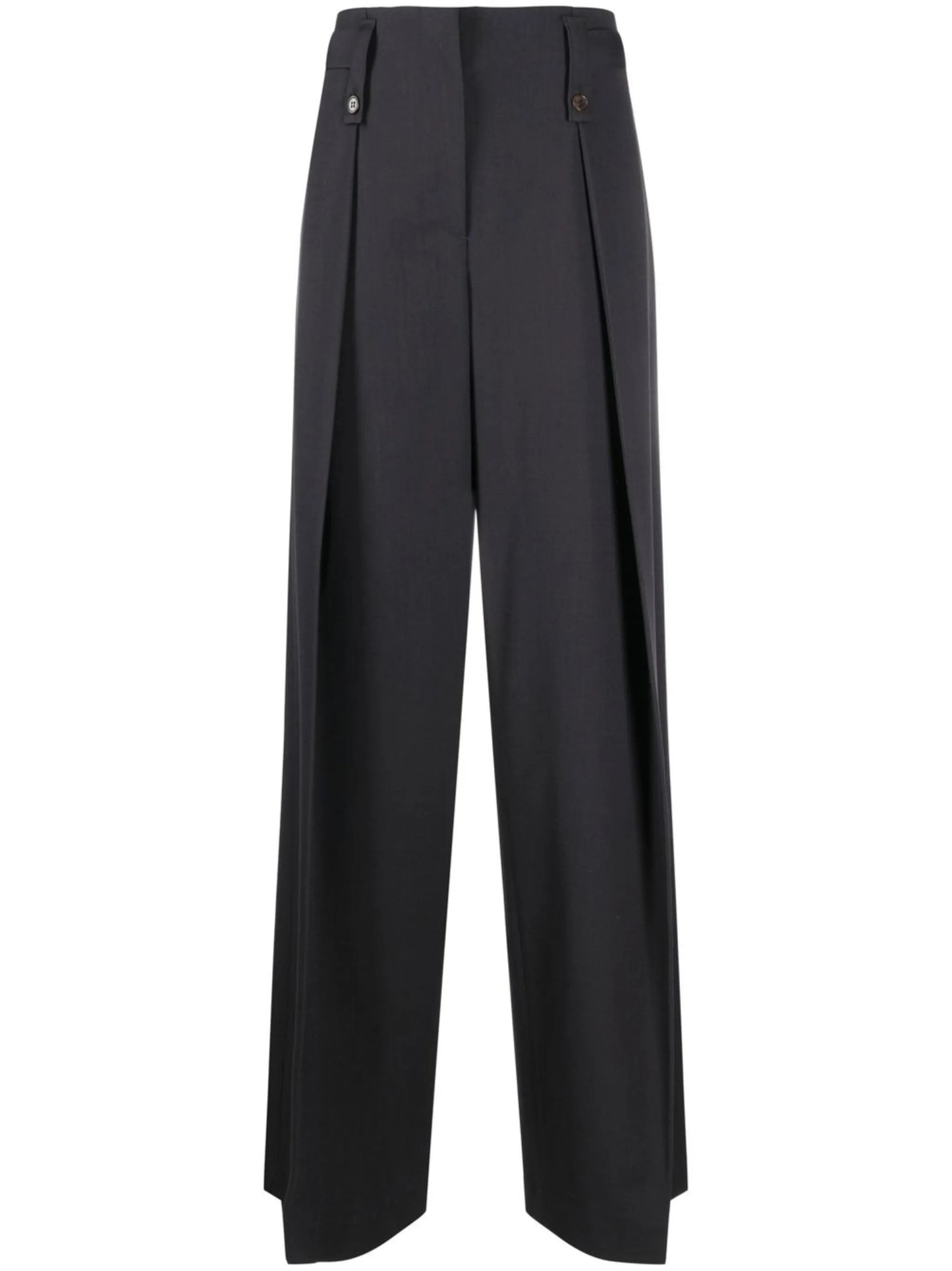pleated high-waisted trousers
