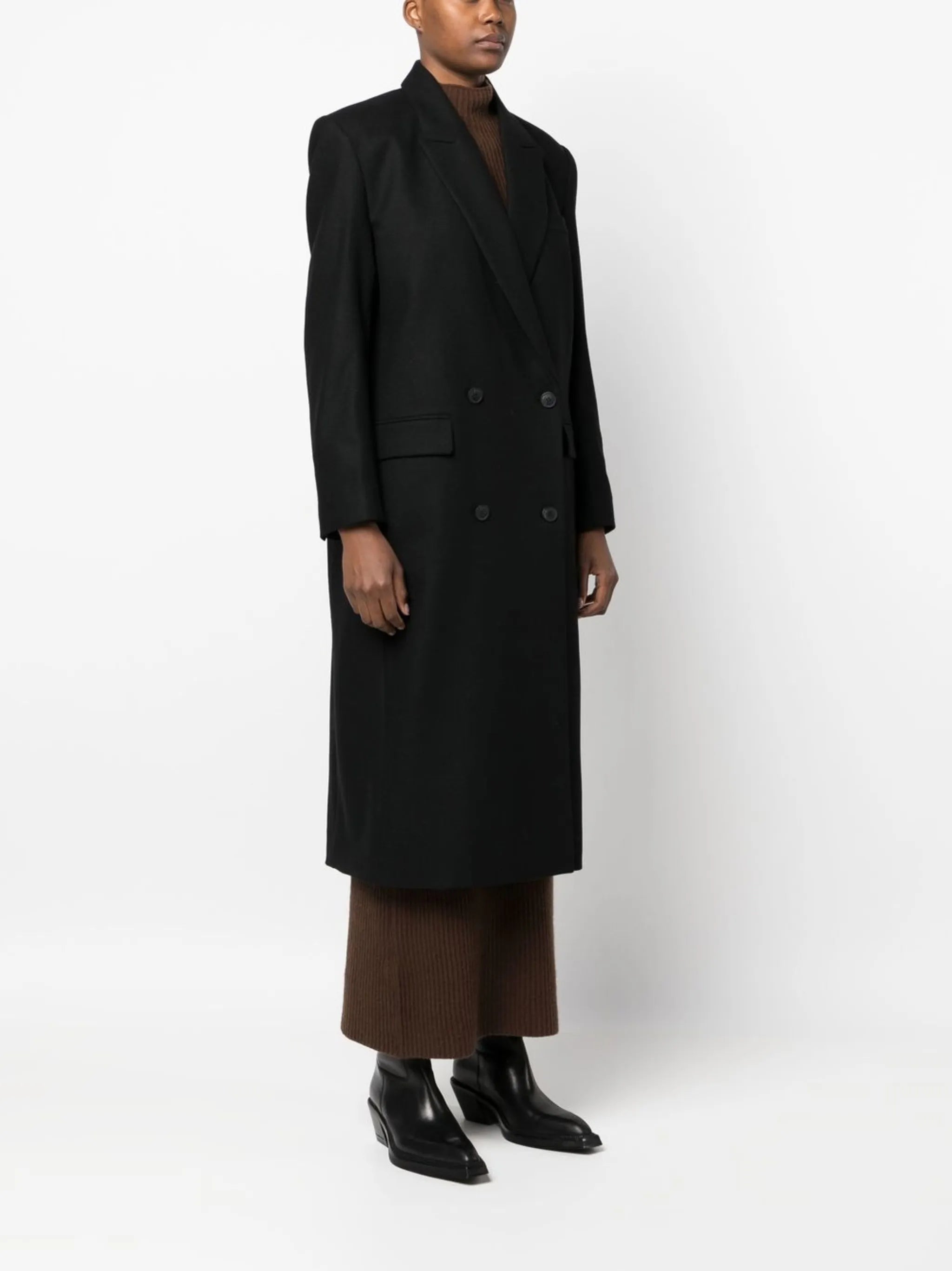 double-breasted wool coat
