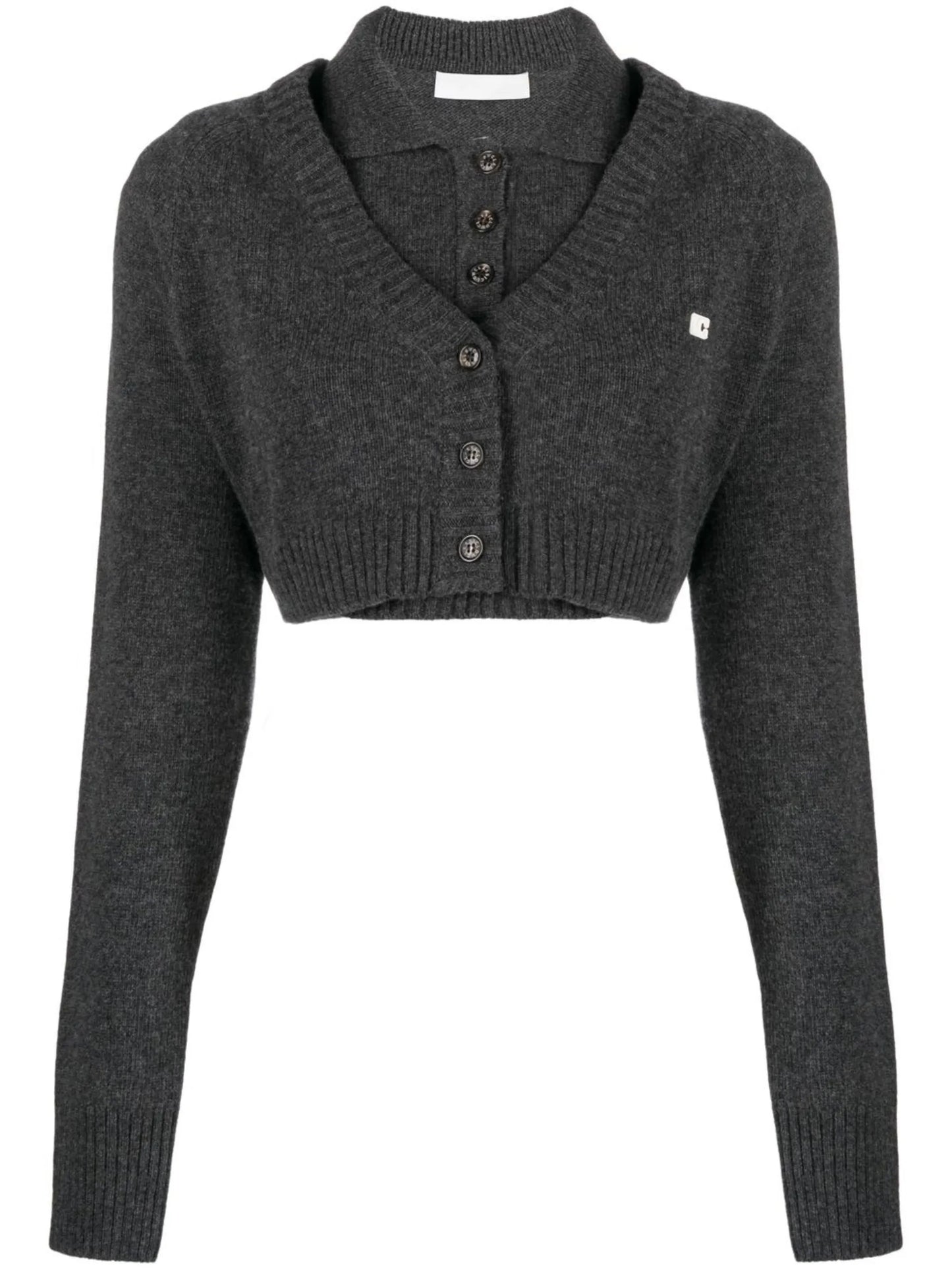 cropped wool cardigan