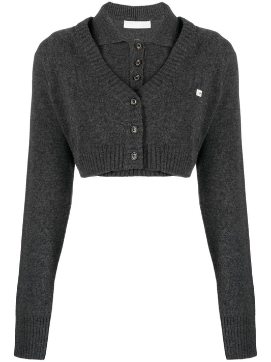 cropped wool cardigan
