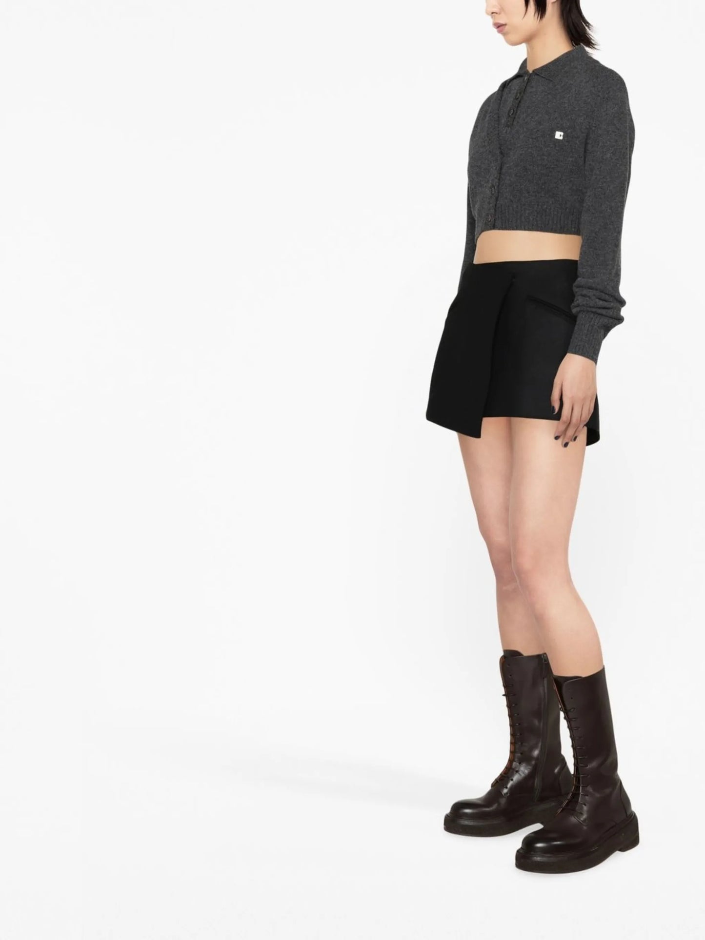 cropped wool cardigan