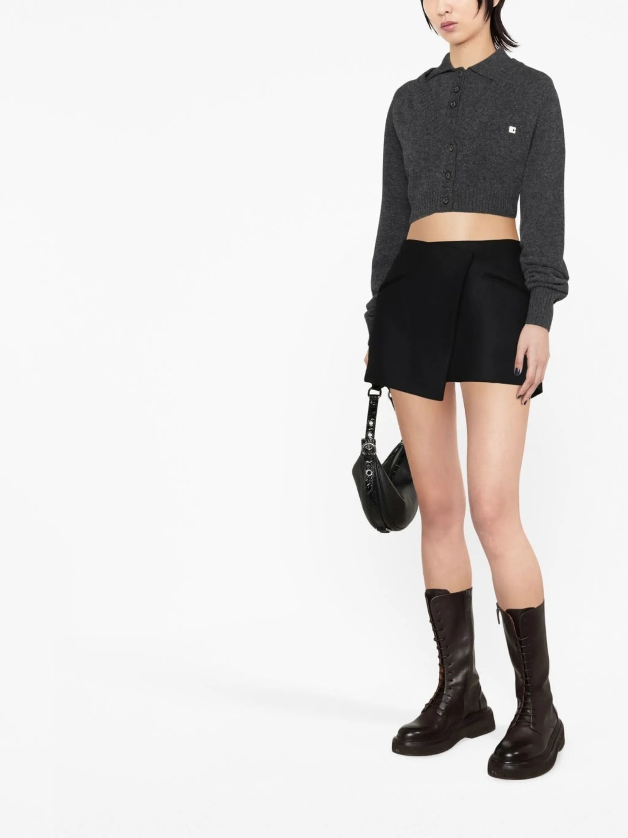 cropped wool cardigan